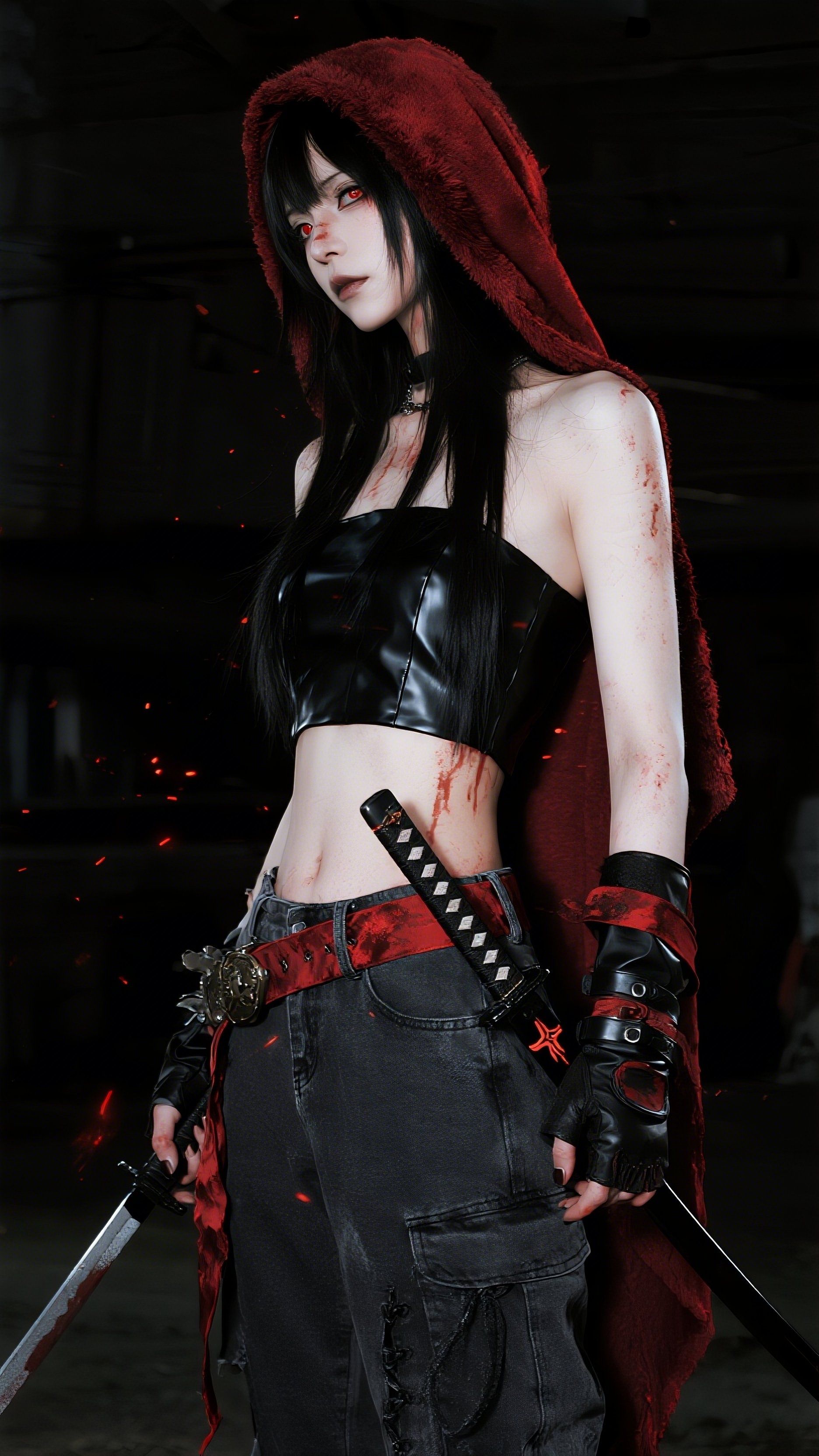 小红帽 cosplay美女 壁纸 背景图 怪诞美学 ai绘画,第3张 小红帽 cosplay美女 壁纸 背景图 怪诞美学 ai绘画,第3张