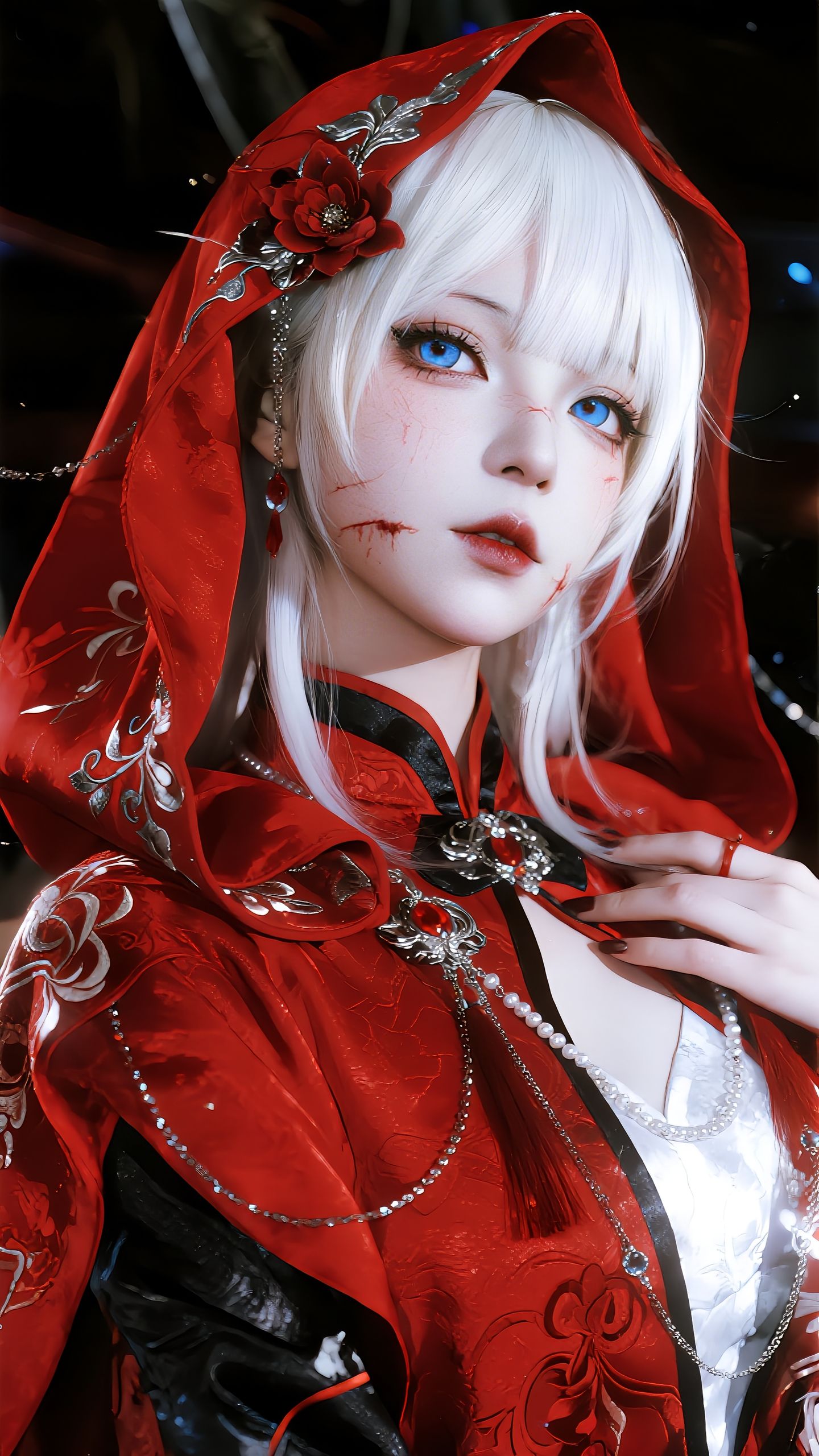 红色主题装扮 绝色美女 高级美感 漂亮好看酷 cosplay ai绘画,第2张 红色主题装扮 绝色美女 高级美感 漂亮好看酷 cosplay ai绘画,第2张