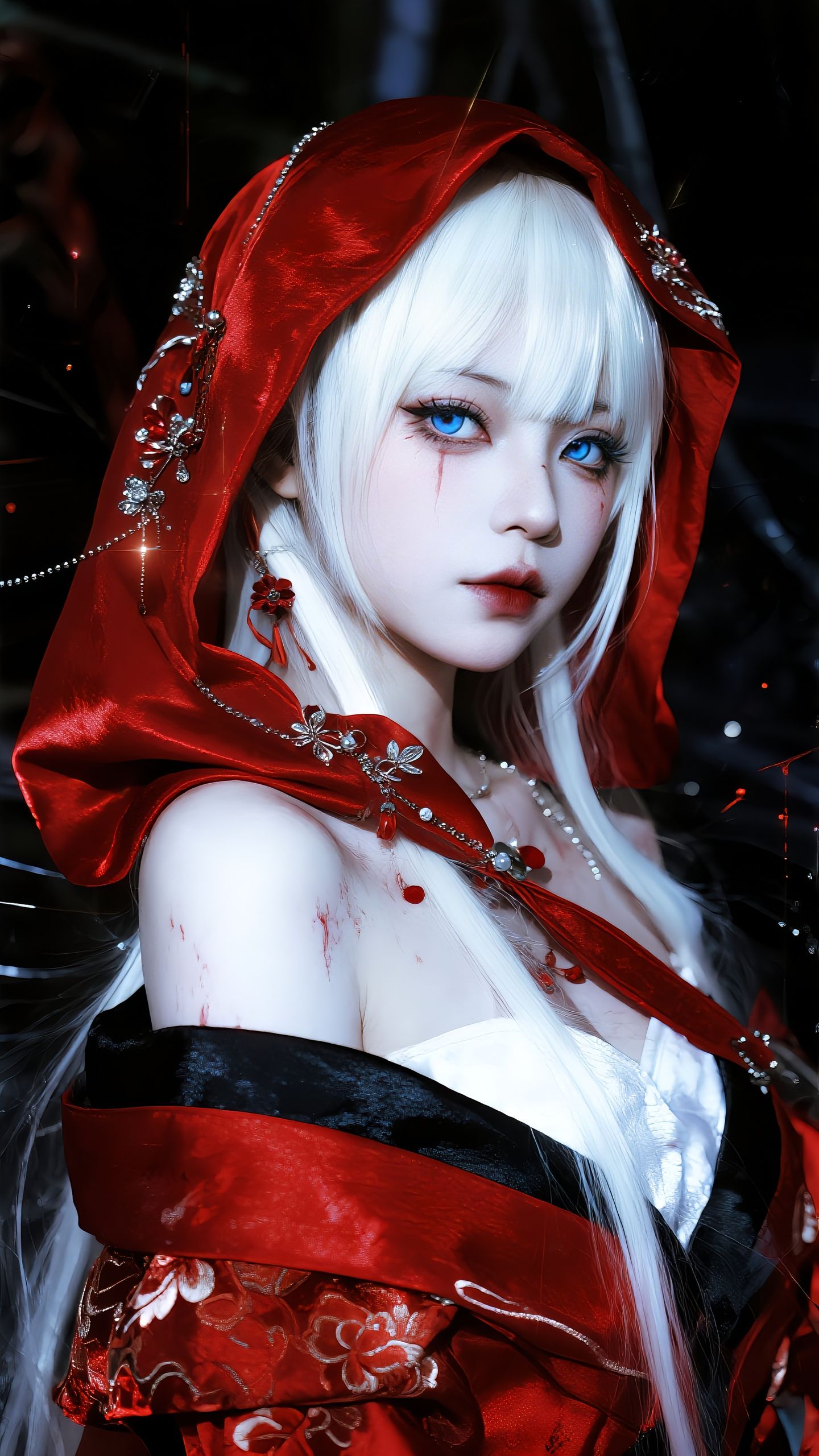 红色主题装扮 绝色美女 高级美感 漂亮好看酷 cosplay ai绘画,第3张 红色主题装扮 绝色美女 高级美感 漂亮好看酷 cosplay ai绘画,第3张