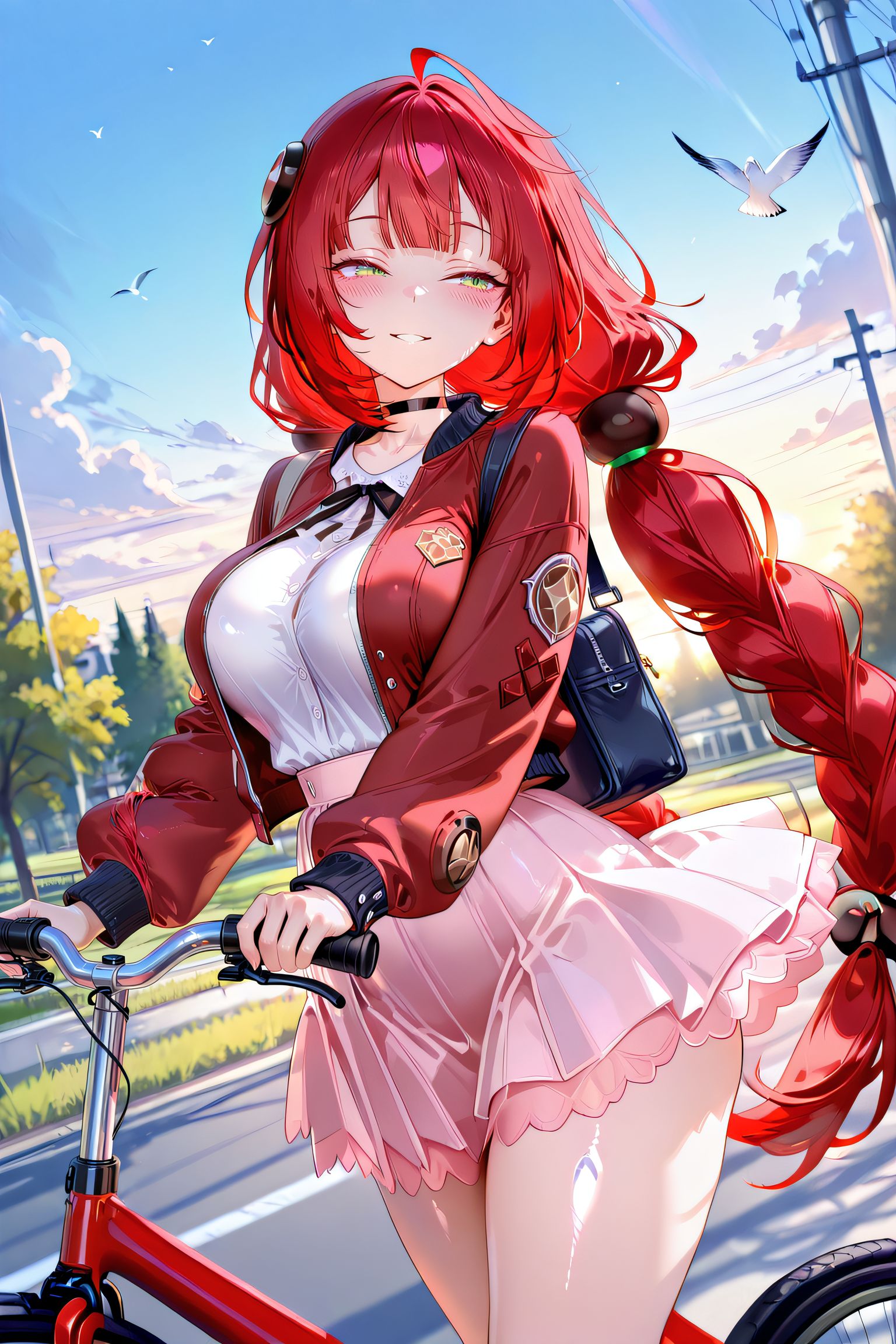 二次元游戏绝区零 美女 JK裙子 白丝袜,第4张