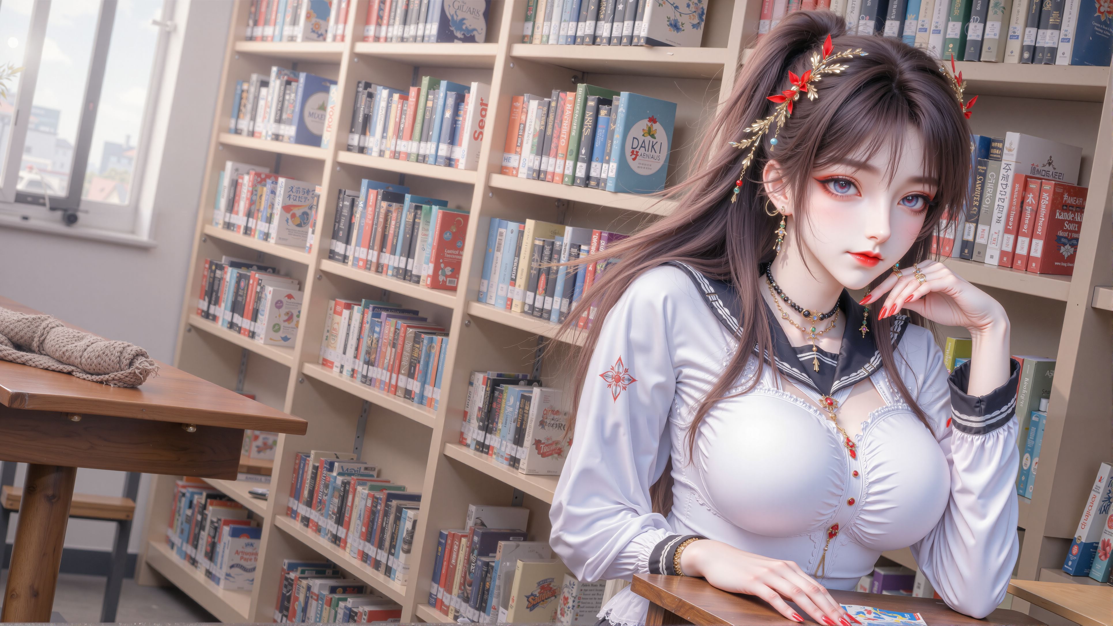 【3P】电脑壁纸 火灵儿校园风唯美 国漫女神 壁纸 完美世界,第1张