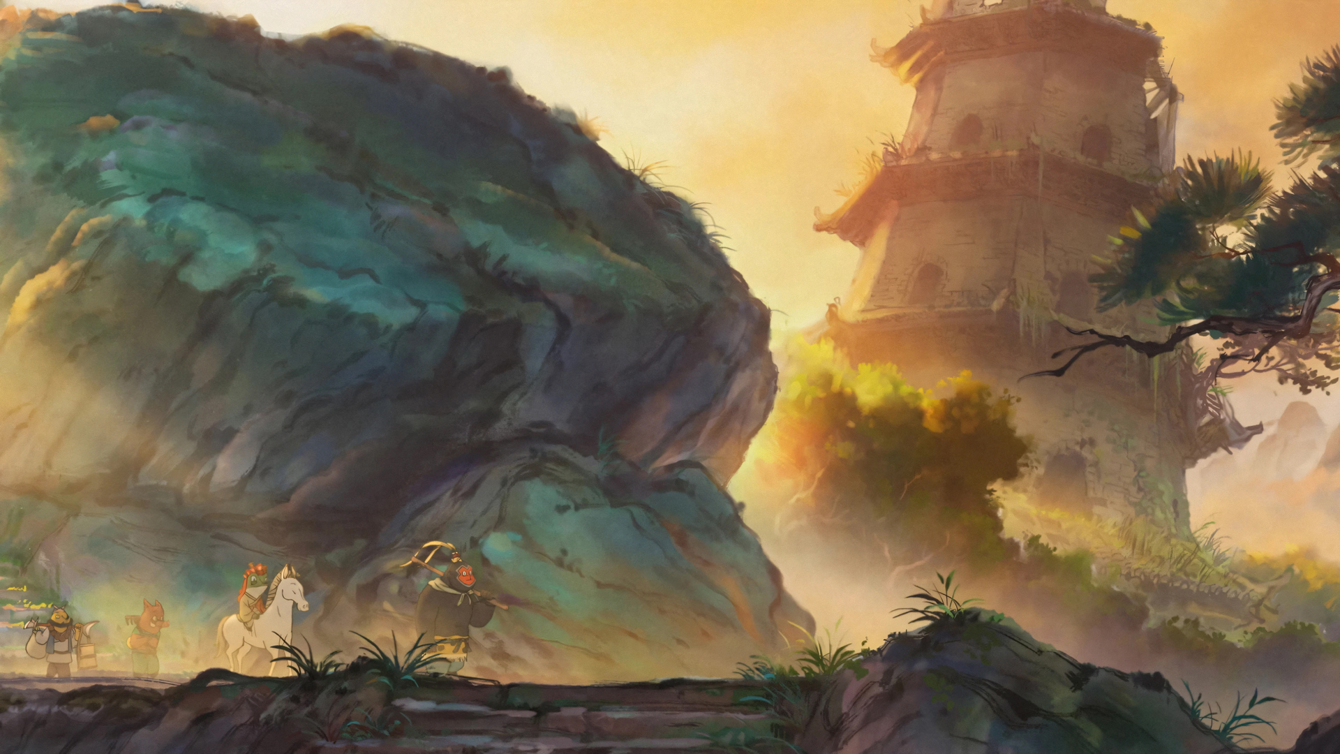 浪浪山的小妖怪 塔 风景原画桌面壁纸,第1张 浪浪山的小妖怪 塔 风景原画桌面壁纸,第1张