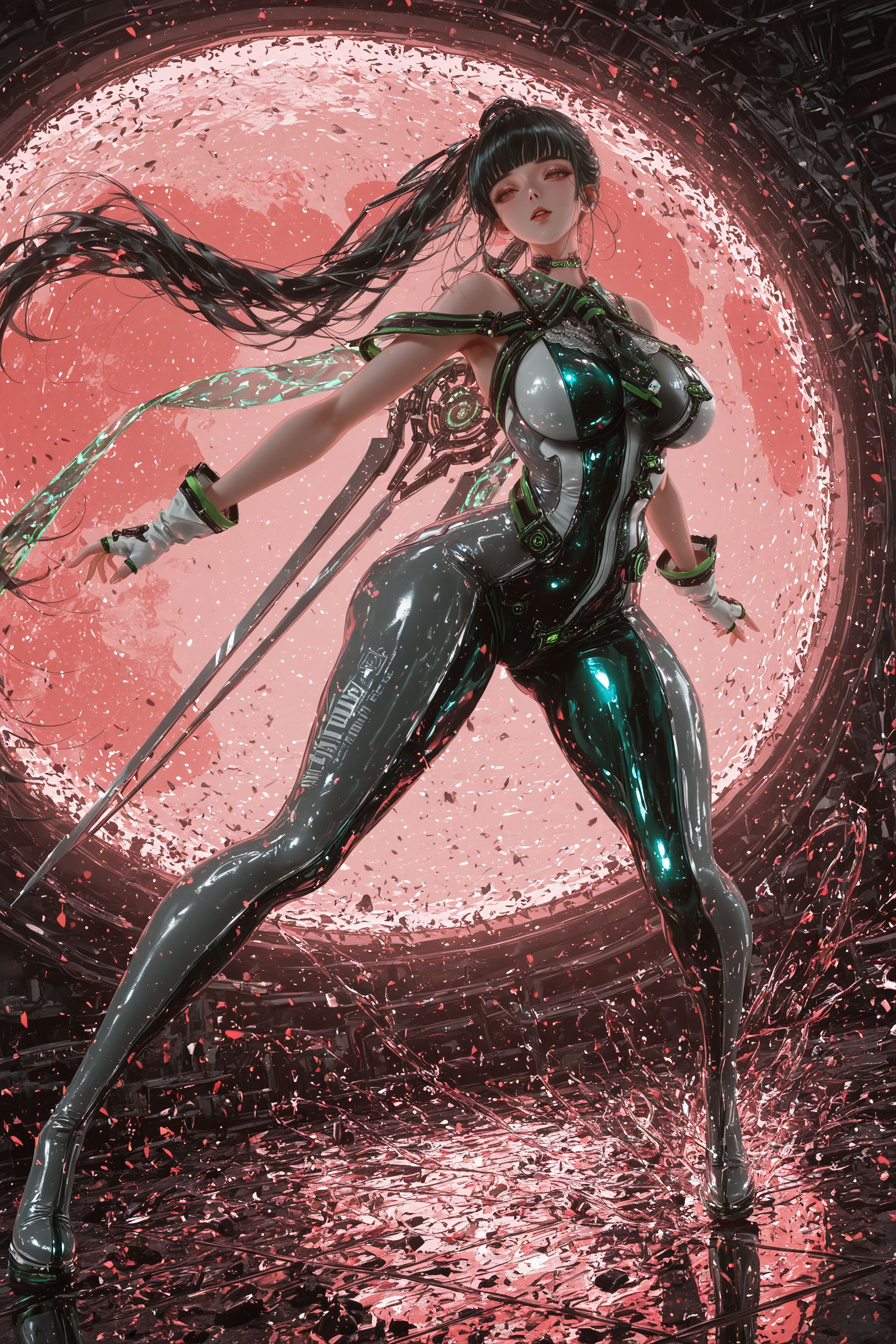 伊芙 剑星 二创 Steam游戏 美女皮衣战斗服 美女壁纸图片,第2张