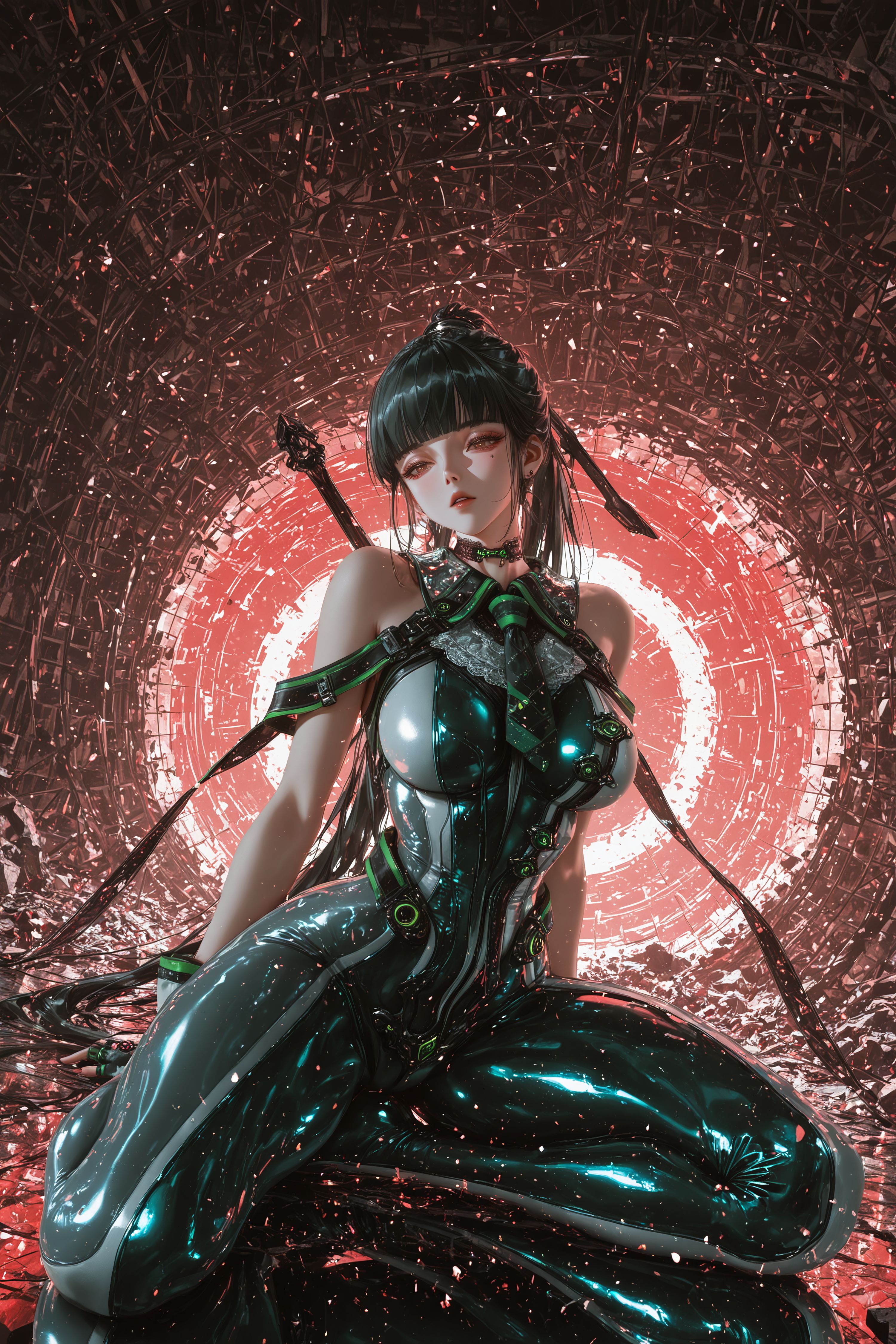 伊芙 剑星 二创 Steam游戏 美女皮衣战斗服 美女壁纸图片,第3张