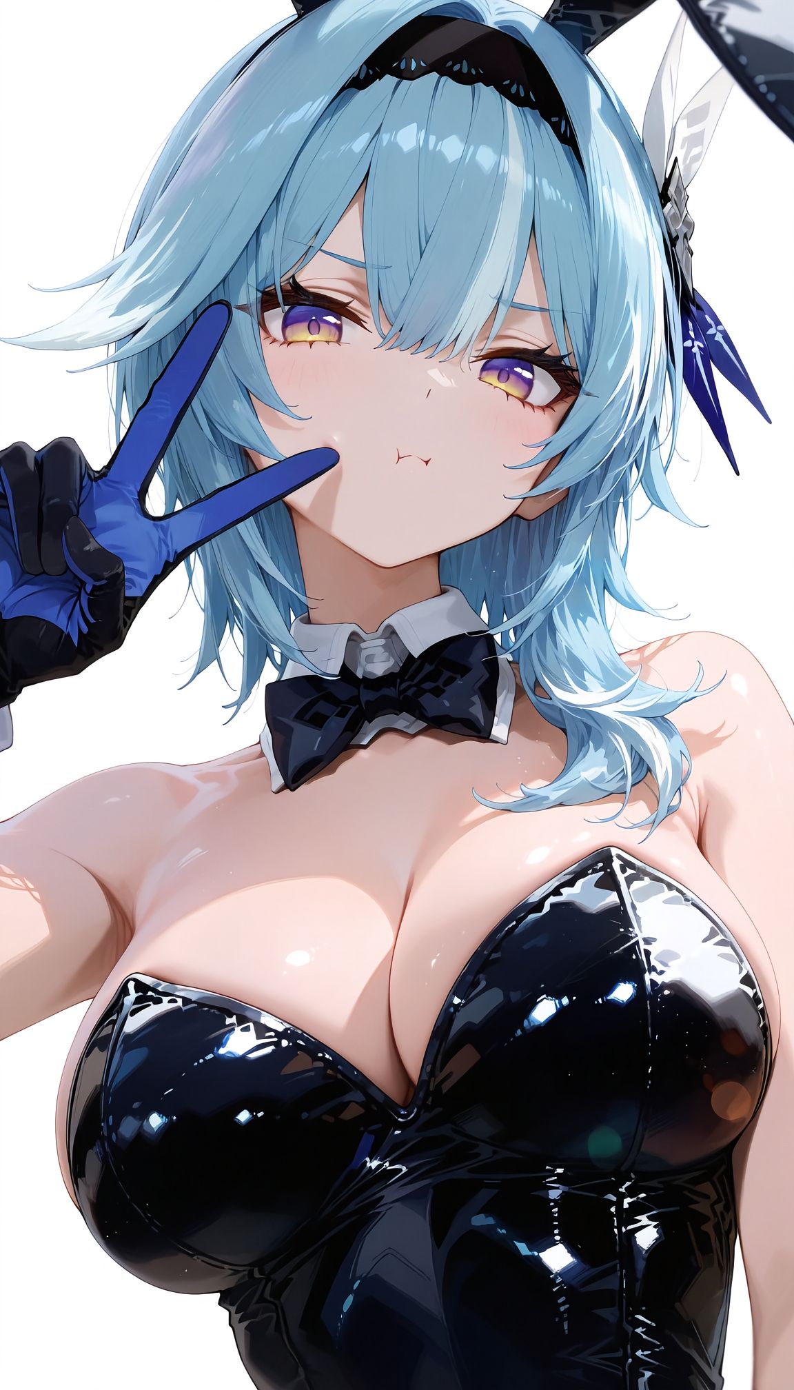 蓝毛福音 原神兔女郎系列壁纸 二次元游戏 甘雨 神里绫华 蓝发少女,第2张