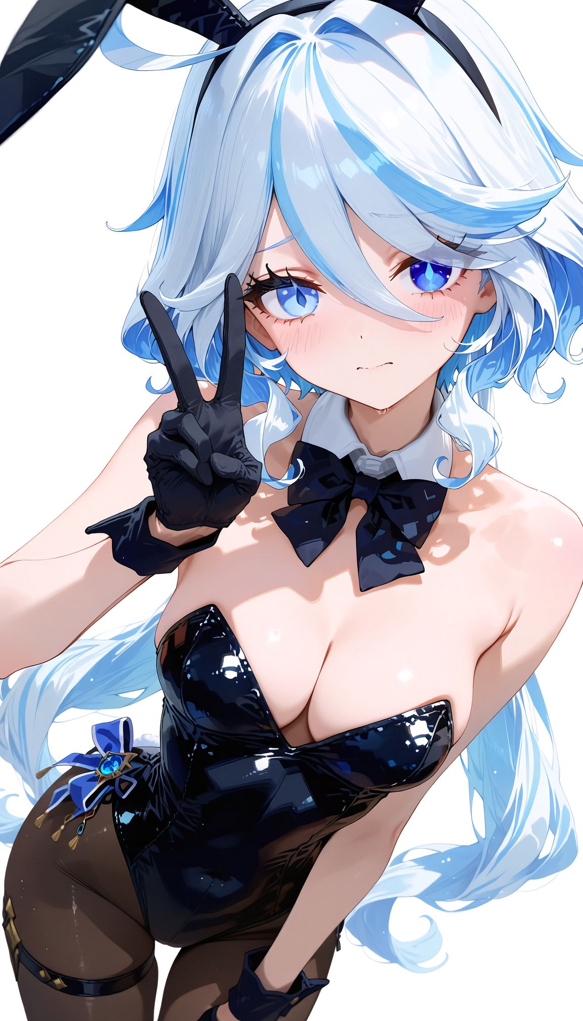 蓝毛福音 原神兔女郎系列壁纸 二次元游戏 甘雨 神里绫华 蓝发少女,第3张