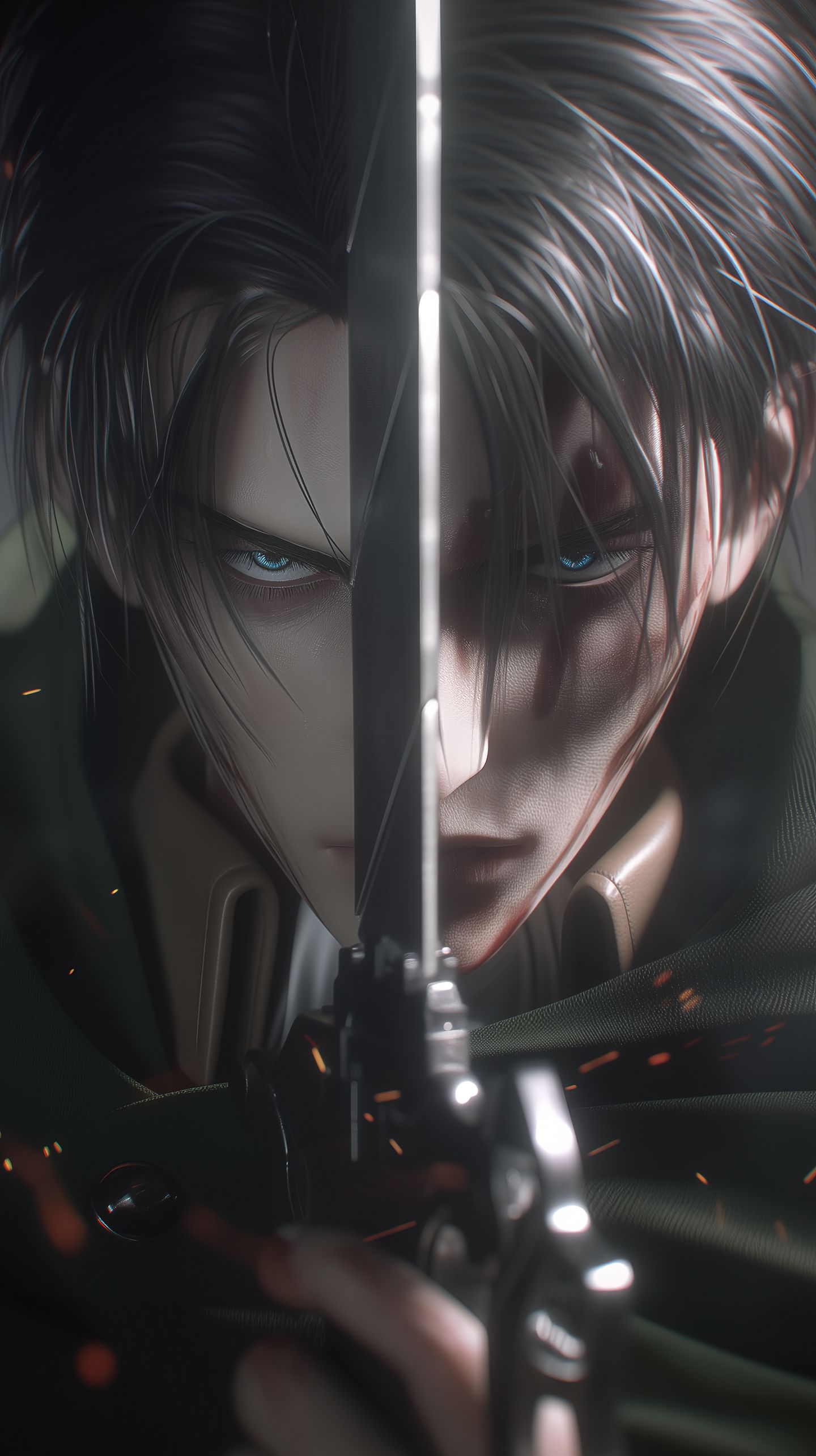 颜值 进击的巨人 超酷帅气 利威尔 ai绘画壁纸,第5张