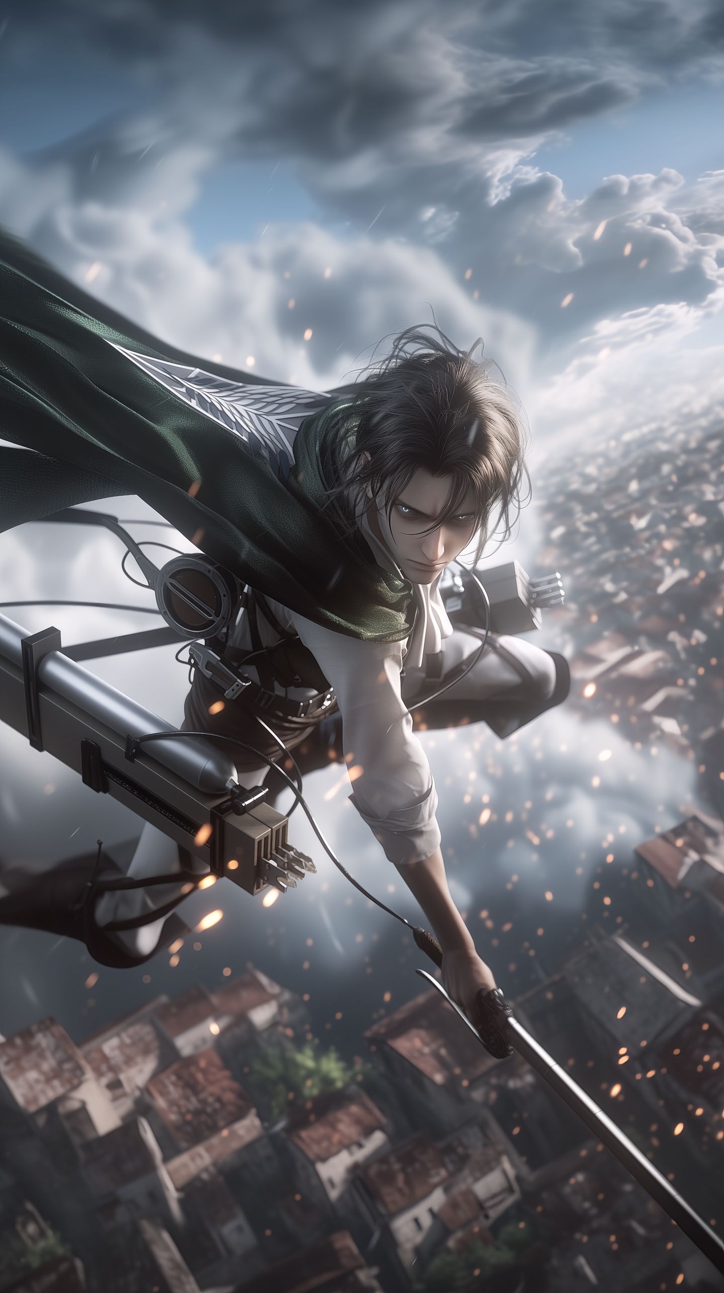 颜值 进击的巨人 超酷帅气 利威尔 ai绘画壁纸,第6张