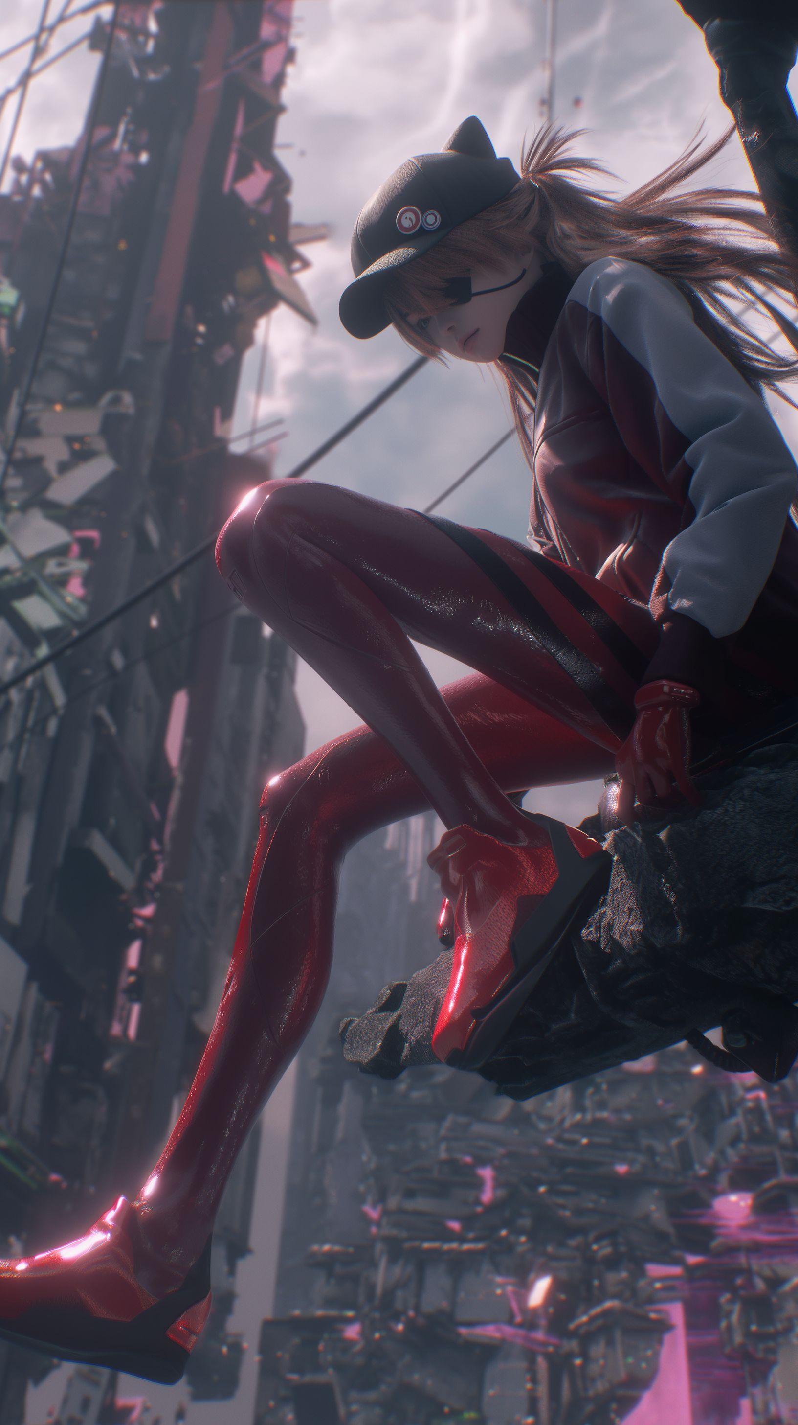 新世纪福音战士 明日香 ai绘画 壁纸分享,第1张