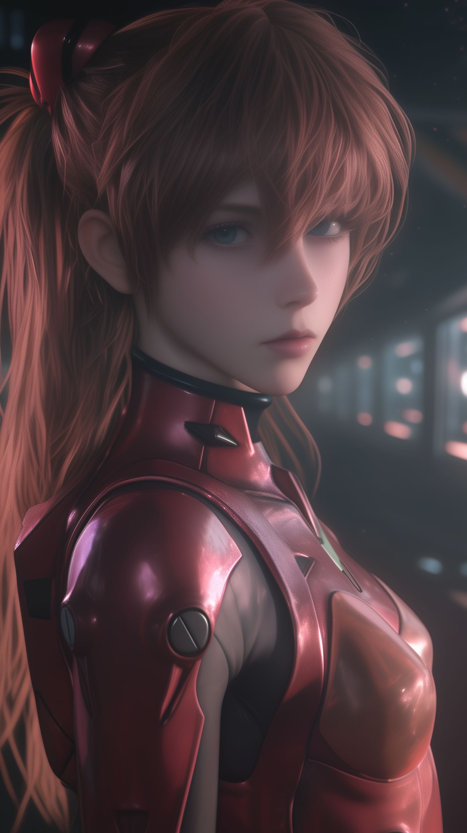 新世纪福音战士 明日香 ai绘画 壁纸分享,第3张