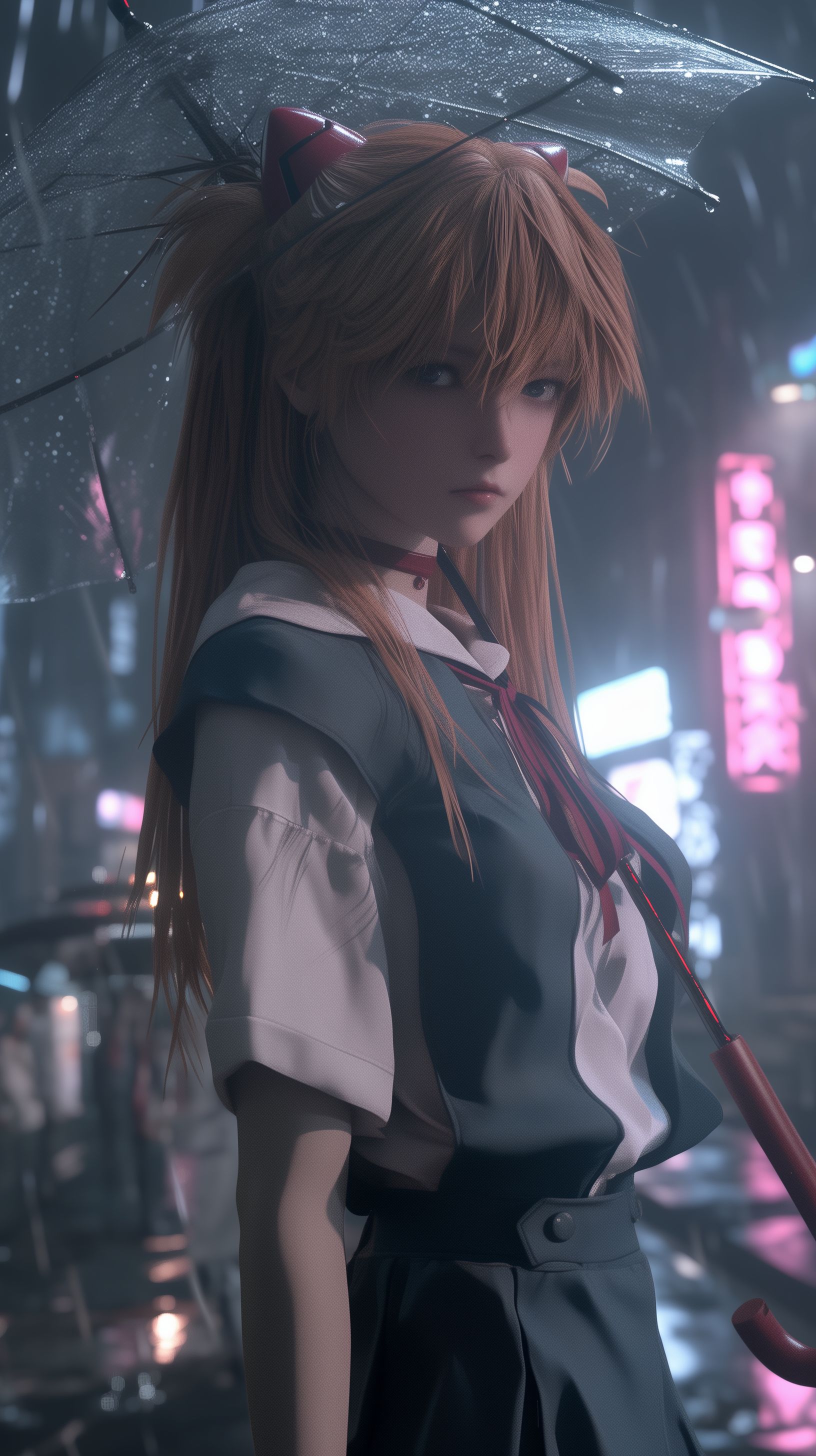 新世纪福音战士 明日香 ai绘画 壁纸分享,第5张