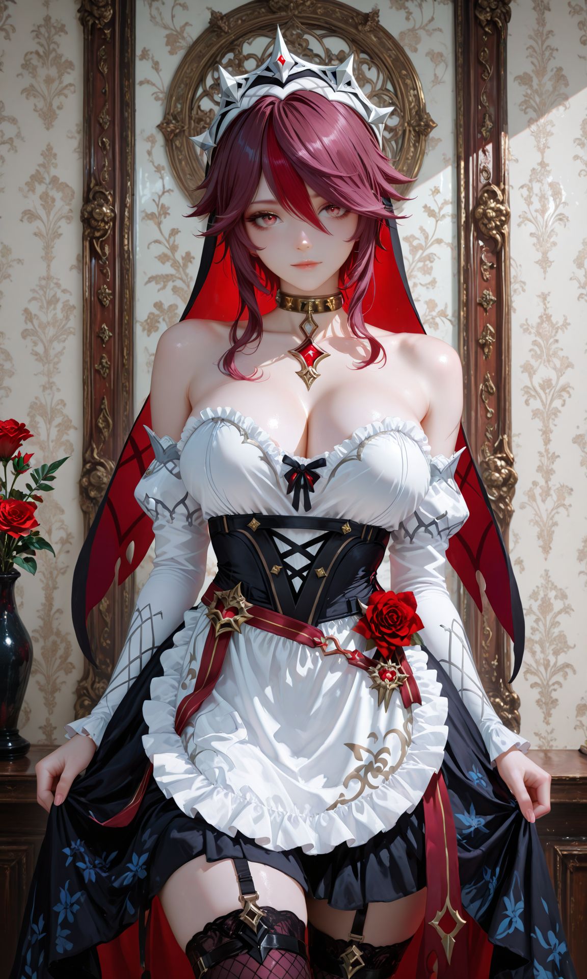 罗莎莉亚 二次元游戏壁纸 二次元少女 原神 吊带袜,第2张