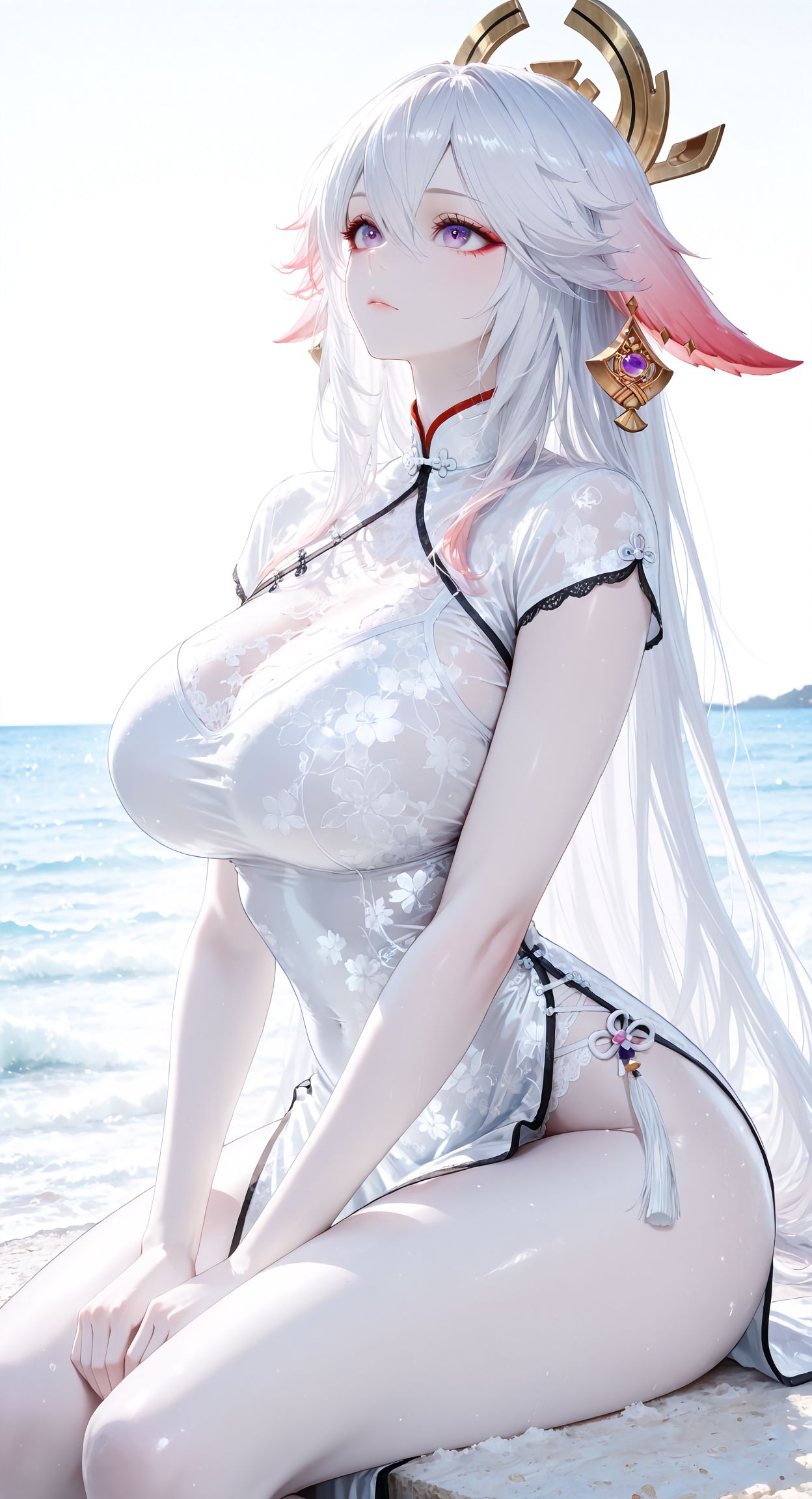 八重神子 二次元游戏美女壁纸 原神 御姐 冷白皮 狐狸,第1张