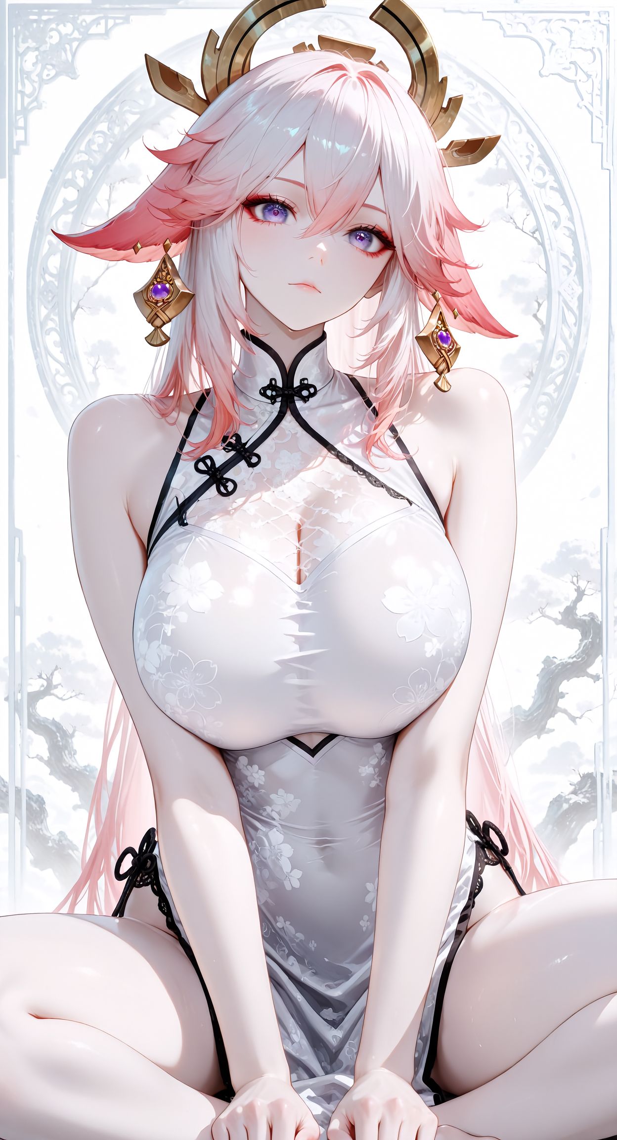 八重神子 二次元游戏美女壁纸 原神 御姐 冷白皮 狐狸,第3张