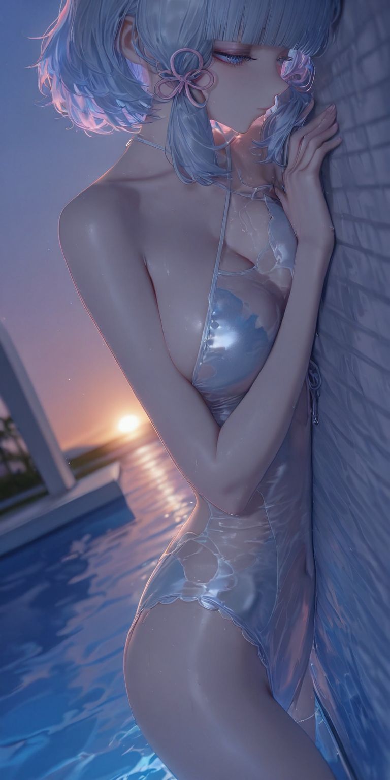 原神 泳装神里绫华 二次元游戏角色美女,第3张