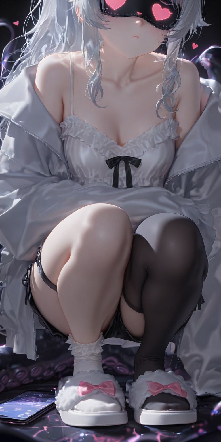 这眼罩哈哈哈 壁纸 二次元少女壁纸图片 ai绘画,第1张