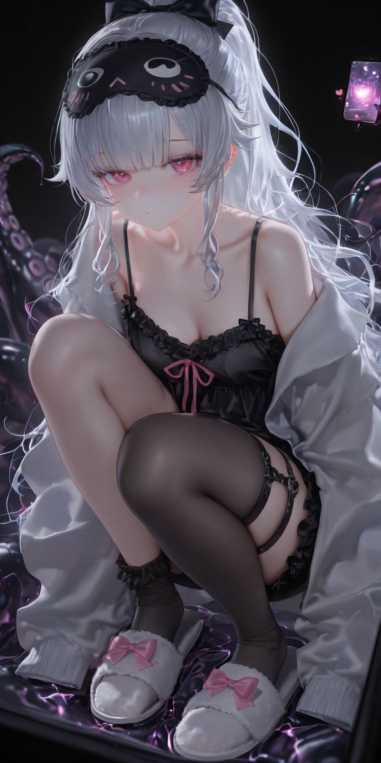 这眼罩哈哈哈 壁纸 二次元少女壁纸图片 ai绘画,第3张