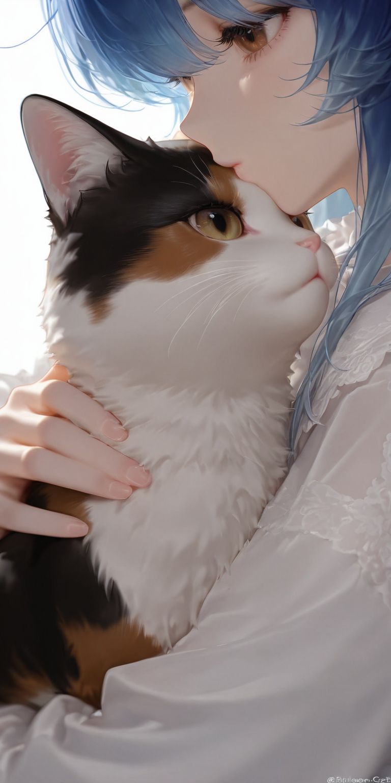 猫和少女 二次元女孩 动漫美女壁纸,第3张