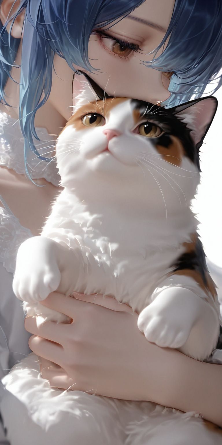 猫和少女 二次元女孩 动漫美女壁纸,第4张