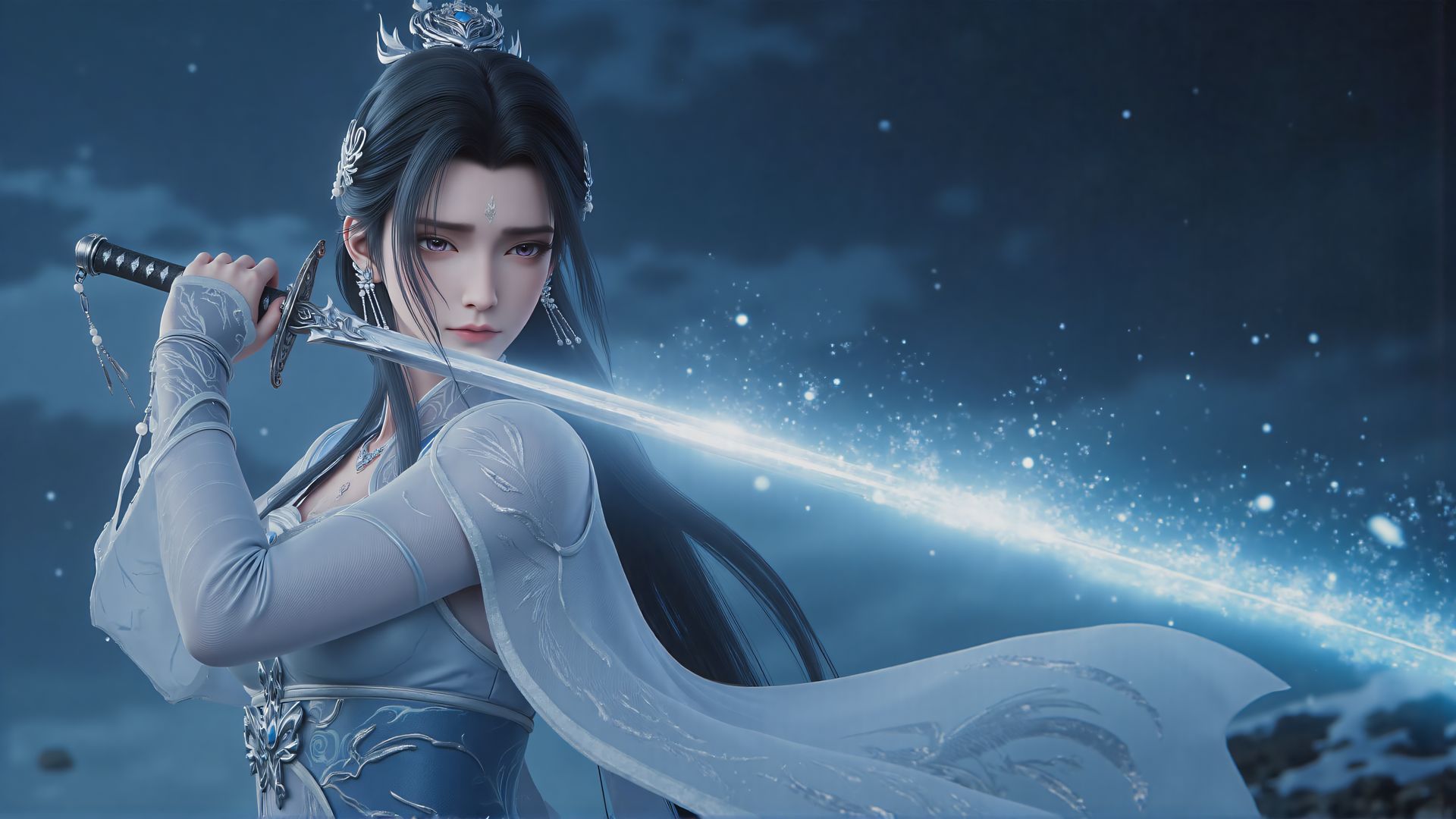 陆雪琪 绝美剑舞 电脑桌面壁纸 国漫女神 古风 诛仙,第1张 陆雪琪 绝美剑舞 电脑桌面壁纸 国漫女神 古风 诛仙,第1张