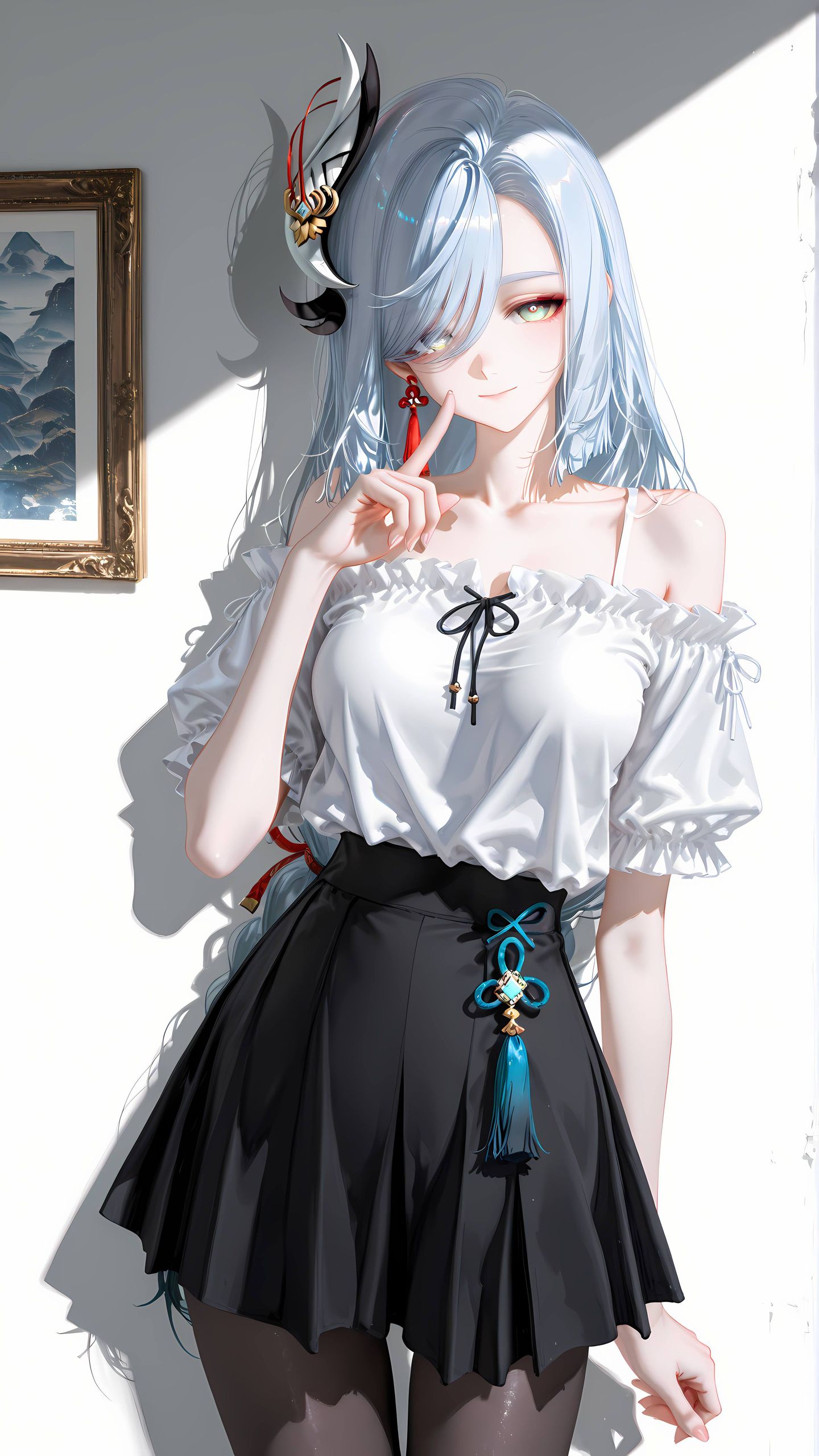 原神游戏角色壁纸 手机高清壁纸 丝袜白丝 大长腿美女,第5张