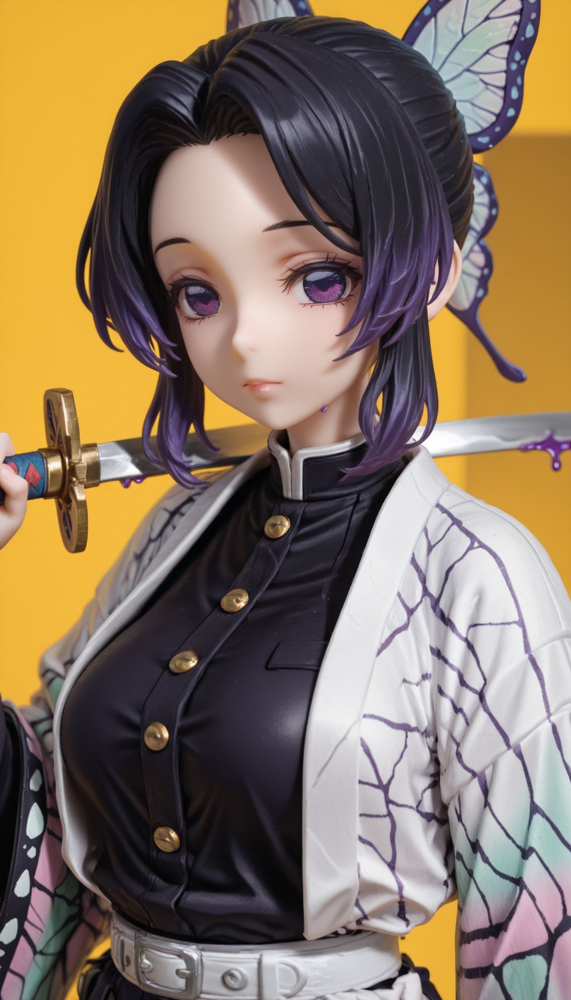 蝴蝶忍 鬼灭之刃 ai绘画手办壁纸,第2张