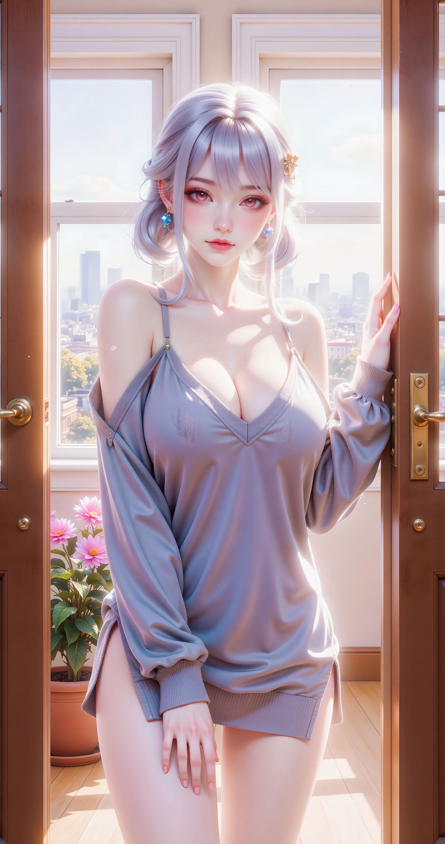 超清手机壁纸 居家大长腿美女 这你受得了？,第2张