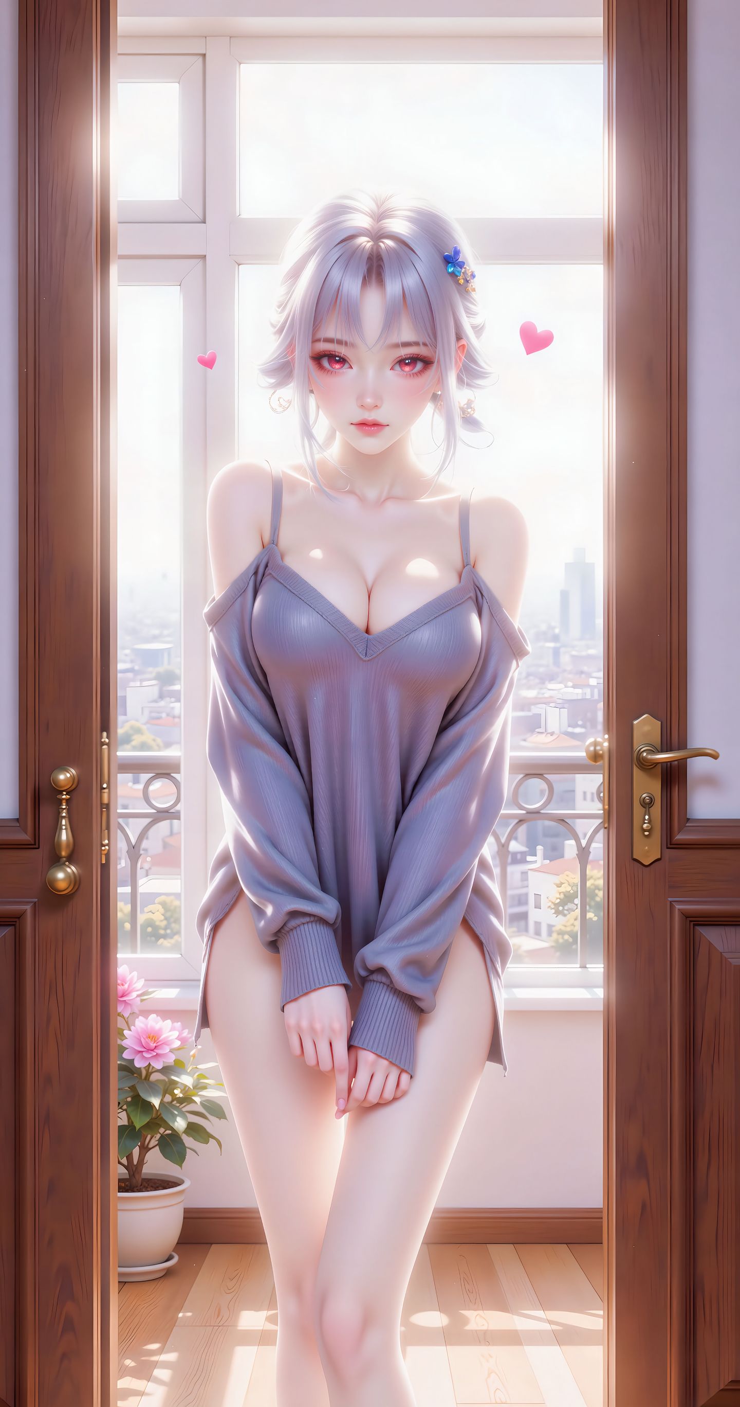 超清手机壁纸 居家大长腿美女 这你受得了？,第3张