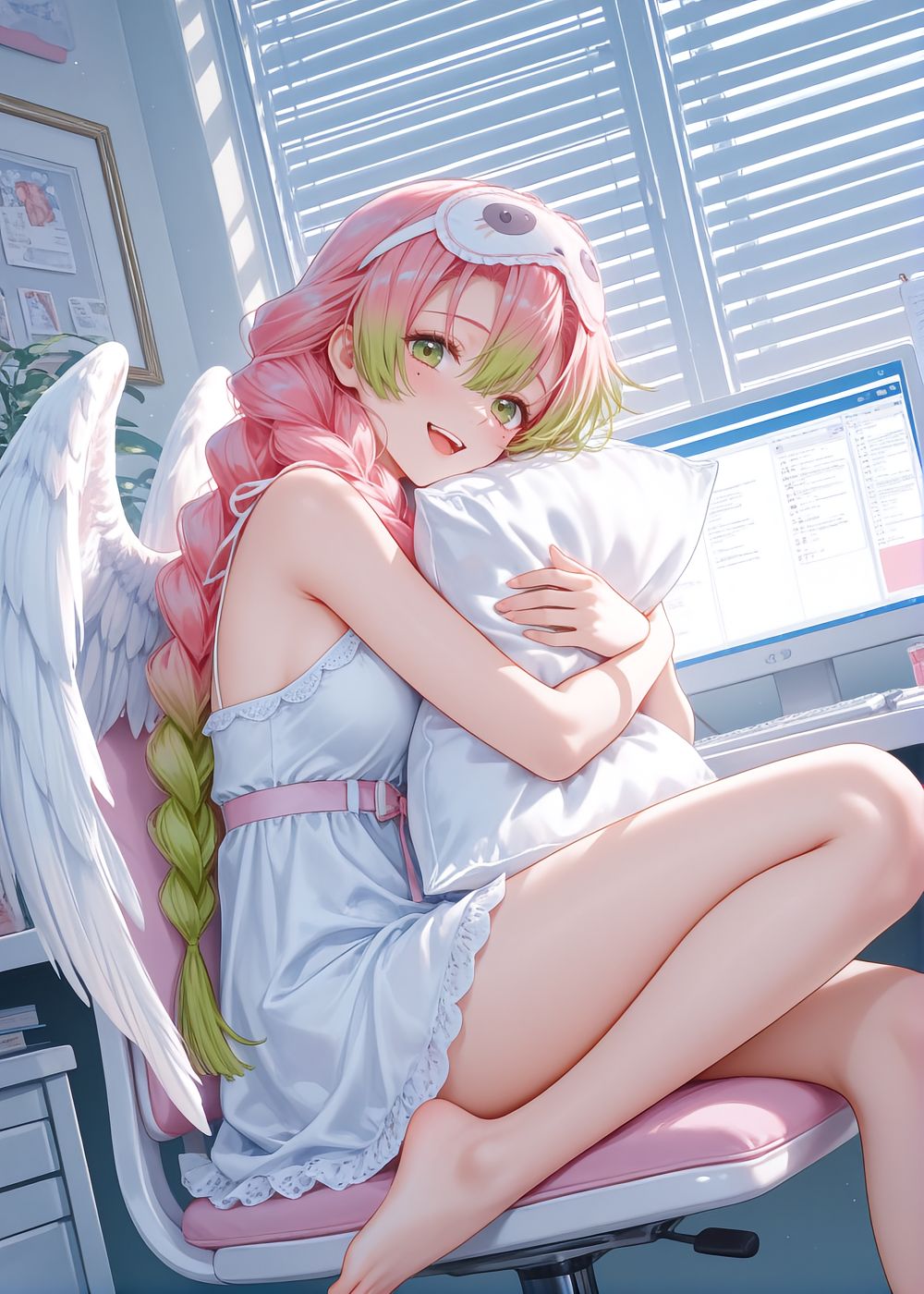 鬼灭之刃 甘露寺蜜璃 祢豆子 蝴蝶忍 动漫壁纸 睡衣抱枕,第1张