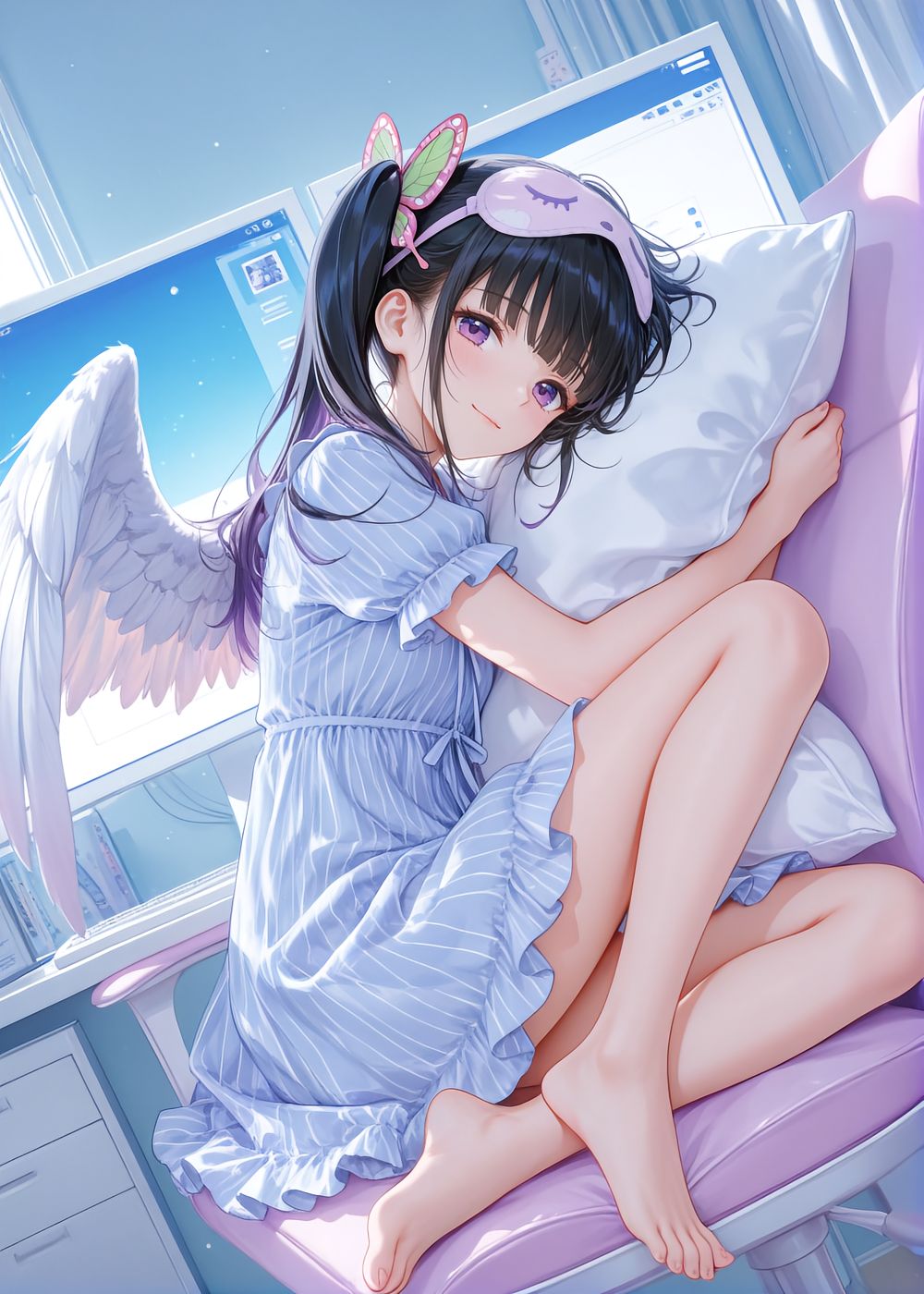 鬼灭之刃 甘露寺蜜璃 祢豆子 蝴蝶忍 动漫壁纸 睡衣抱枕,第2张