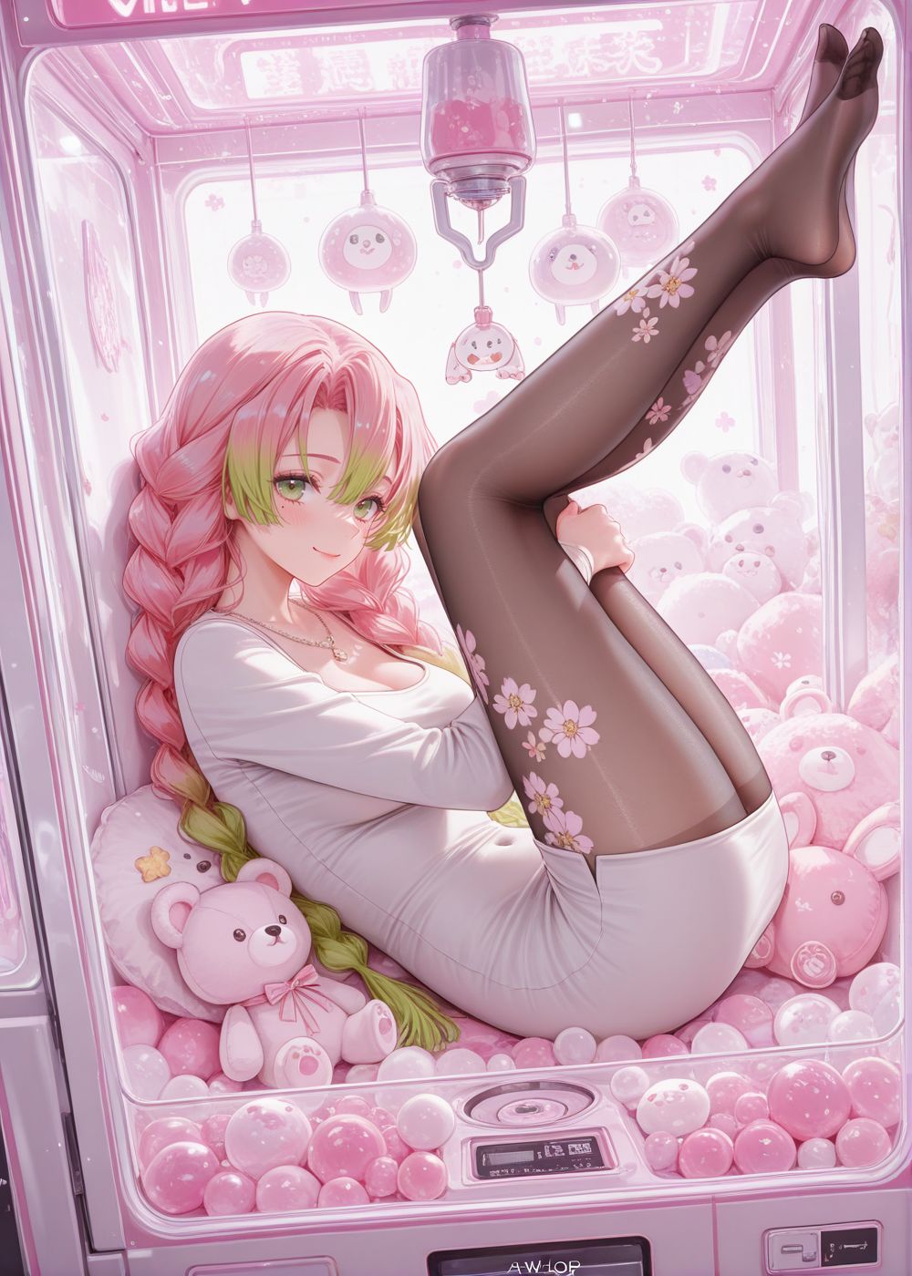 娃娃机 鬼灭之刃 甘露寺蜜璃 蝴蝶忍 祢豆子 动漫壁纸 丝袜黑丝 大长腿,第3张