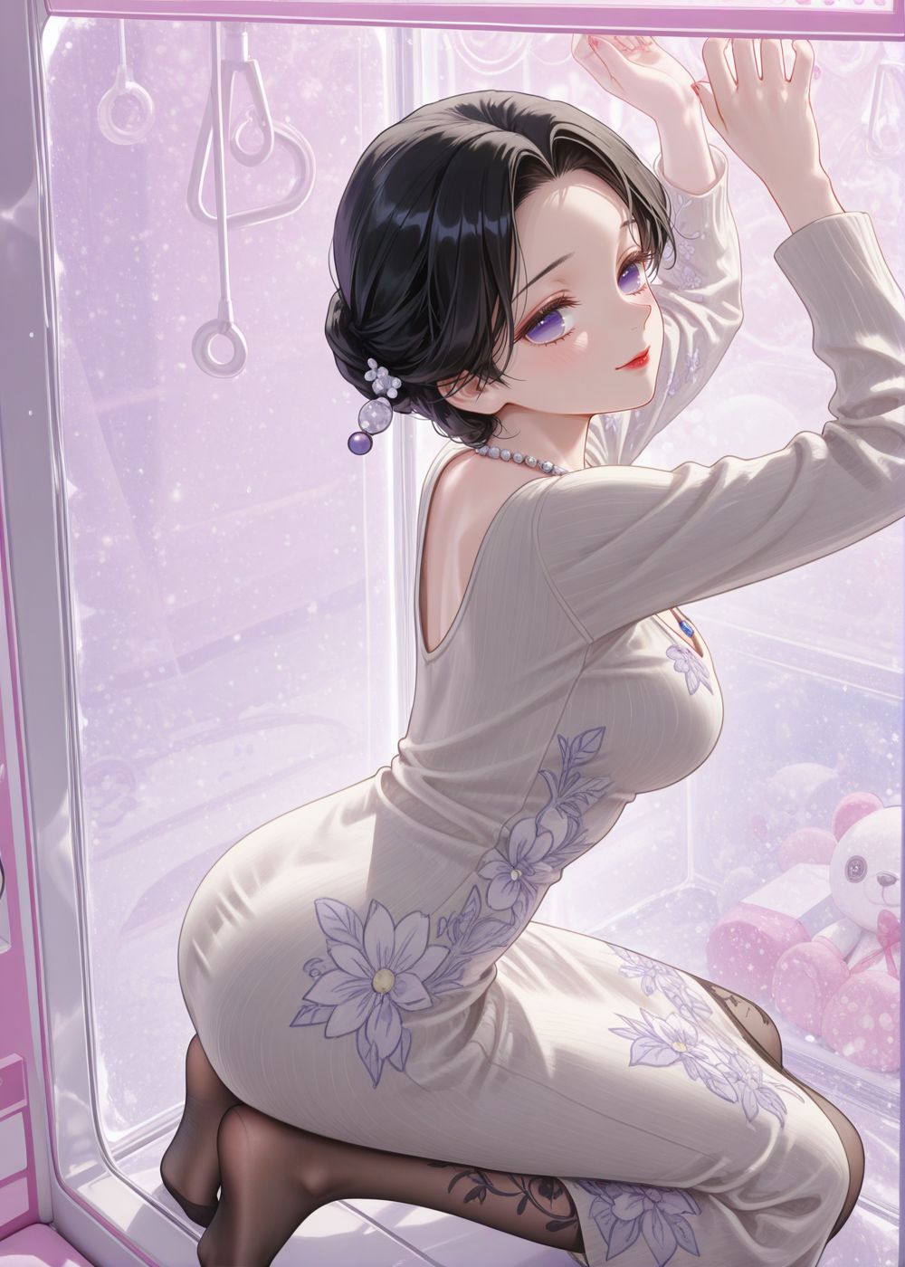 娃娃机 鬼灭之刃 甘露寺蜜璃 蝴蝶忍 祢豆子 动漫壁纸 丝袜黑丝 大长腿,第5张