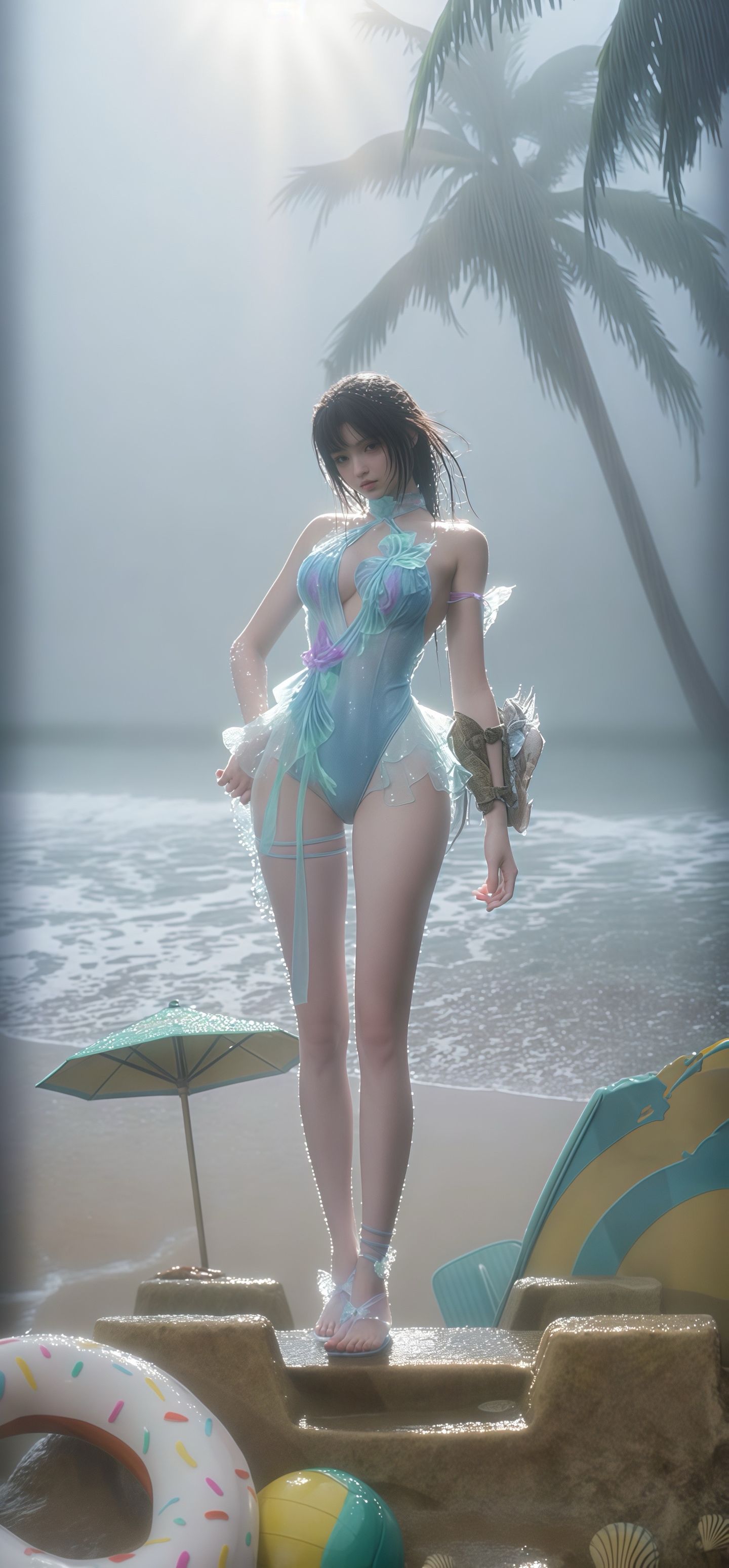 永劫无间 蓝梦 泳装美图壁纸,第2张