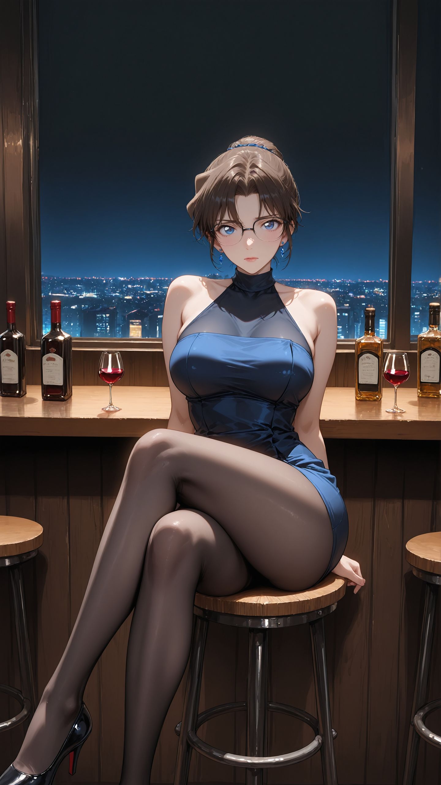 ai绘画 名侦探柯南 灰原哀 贝尔摩德 极品身材 黑丝,第6张