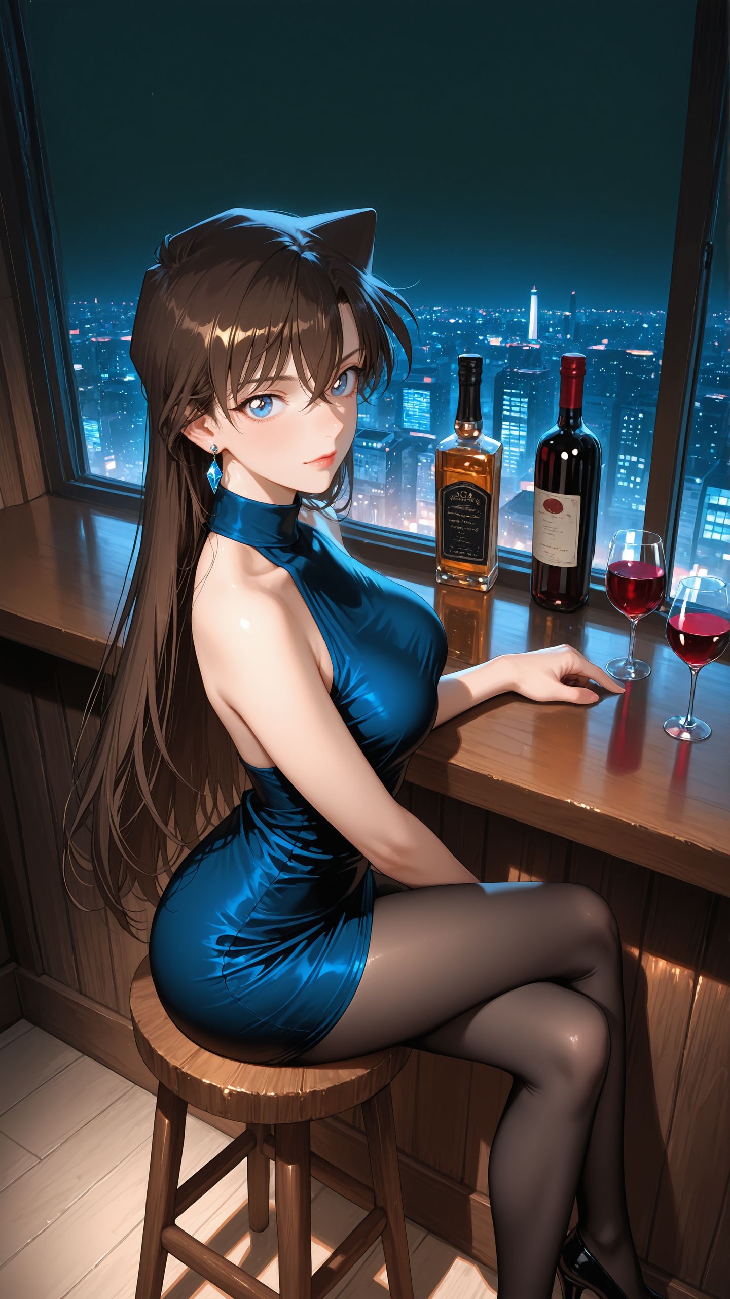 ai绘画 名侦探柯南 灰原哀 贝尔摩德 极品身材 黑丝,第3张