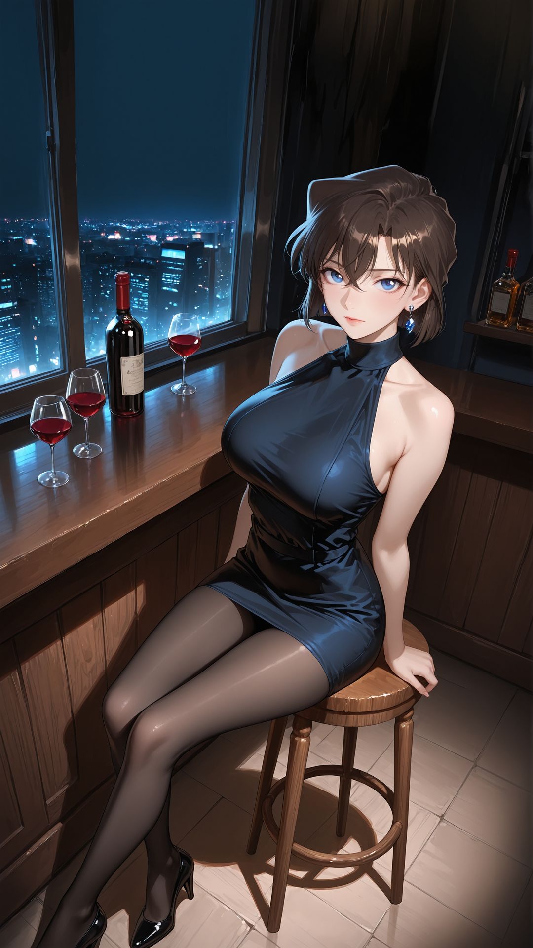 ai绘画 名侦探柯南 灰原哀 贝尔摩德 极品身材 黑丝,第7张