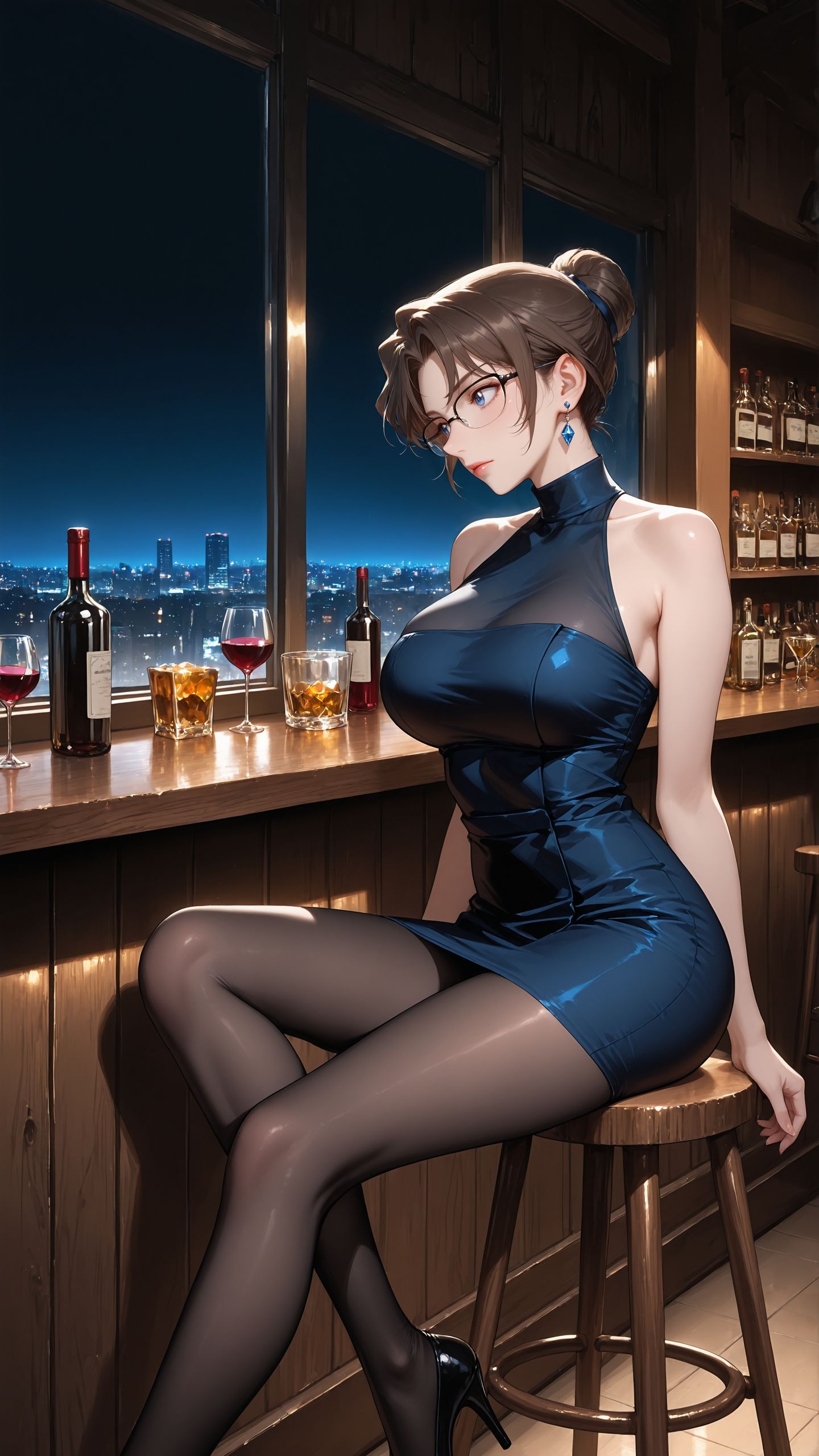 ai绘画 名侦探柯南 灰原哀 贝尔摩德 极品身材 黑丝,第11张