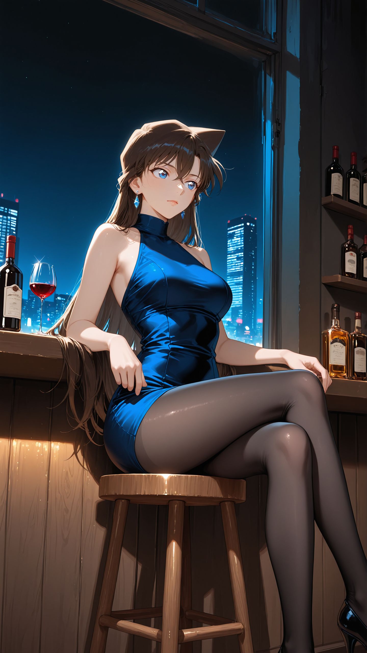 ai绘画 名侦探柯南 灰原哀 贝尔摩德 极品身材 黑丝,第8张