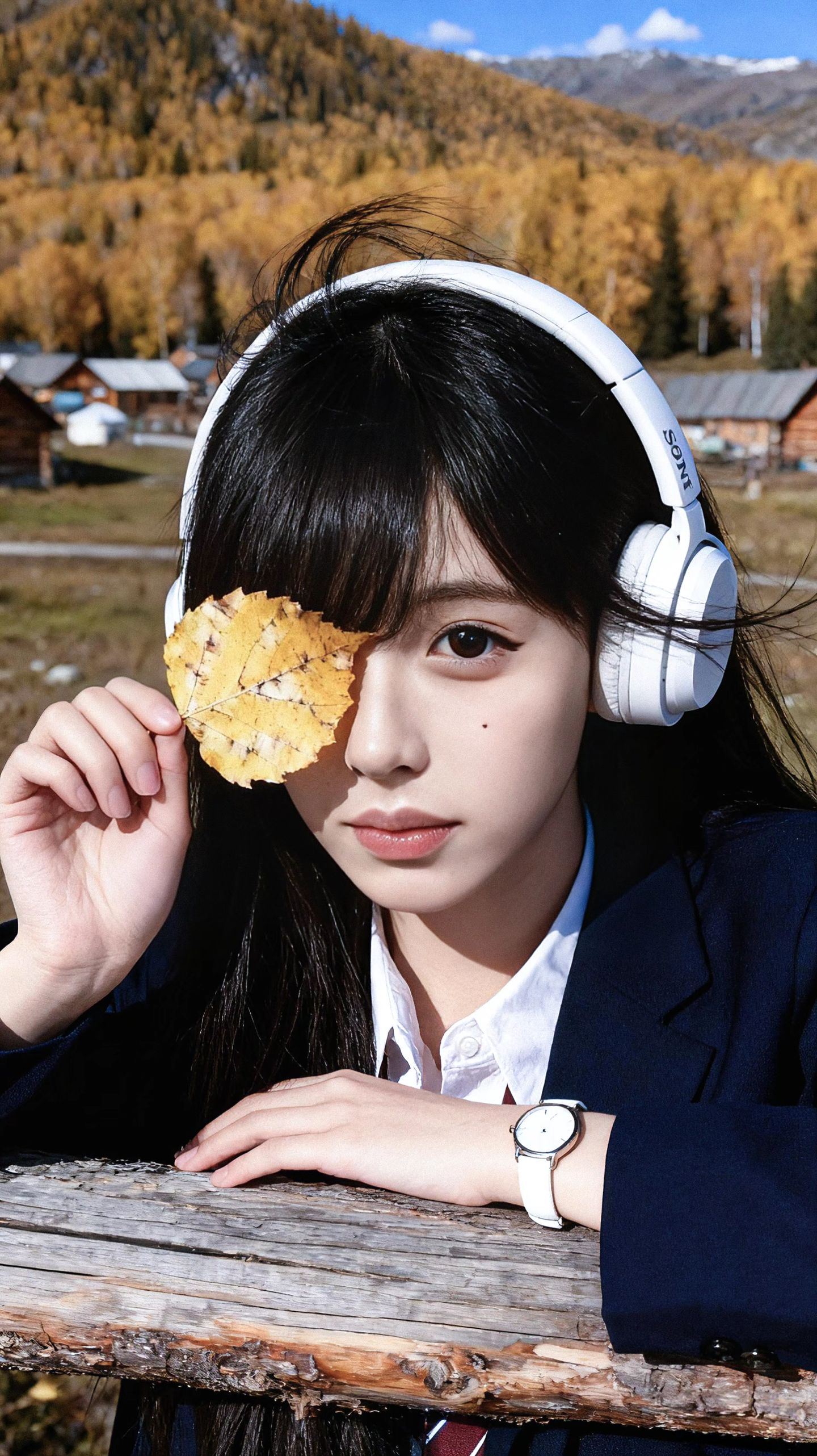 生命是一叶新生，或者飘落。JK 喀纳斯 秋天 莹と北,第1张