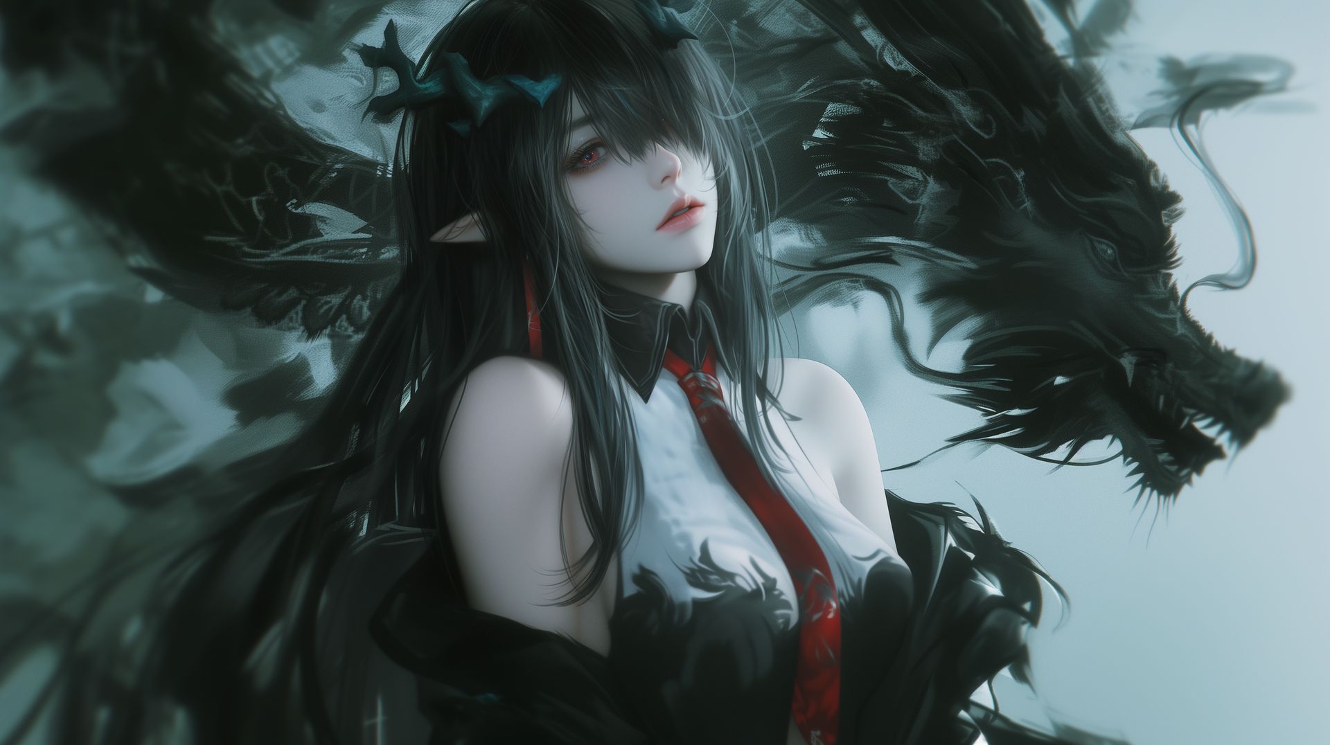 明日方舟 夕 斯卡蒂 维什戴尔 电脑壁纸,第1张