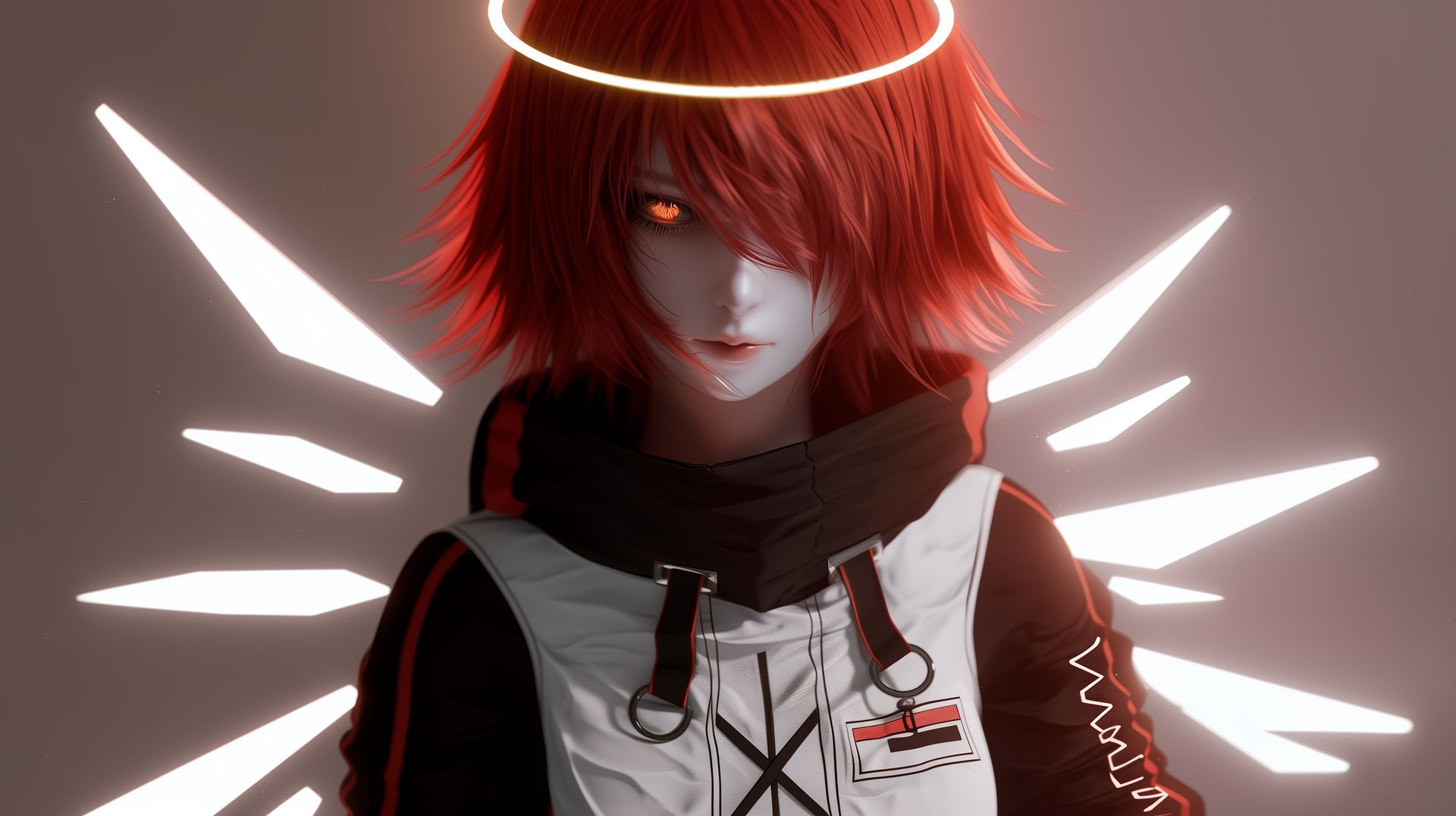 明日方舟 能天使 ai绘画 aigc 二次元游戏电脑壁纸,第1张