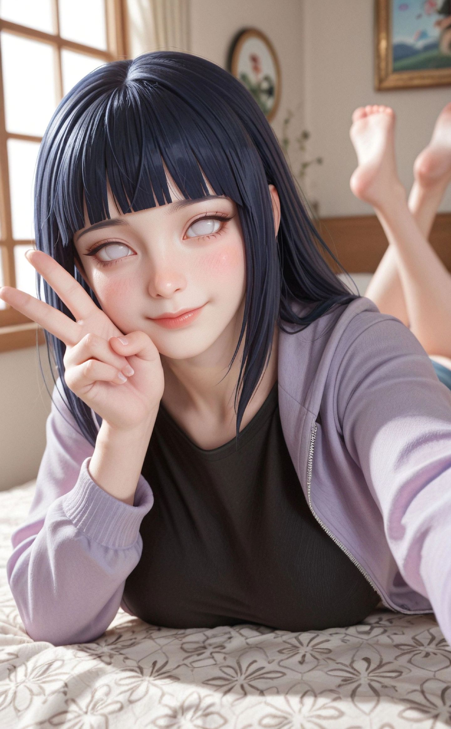 火影忍者 ai绘画 日向雏田 二次元 动漫壁纸,第5张