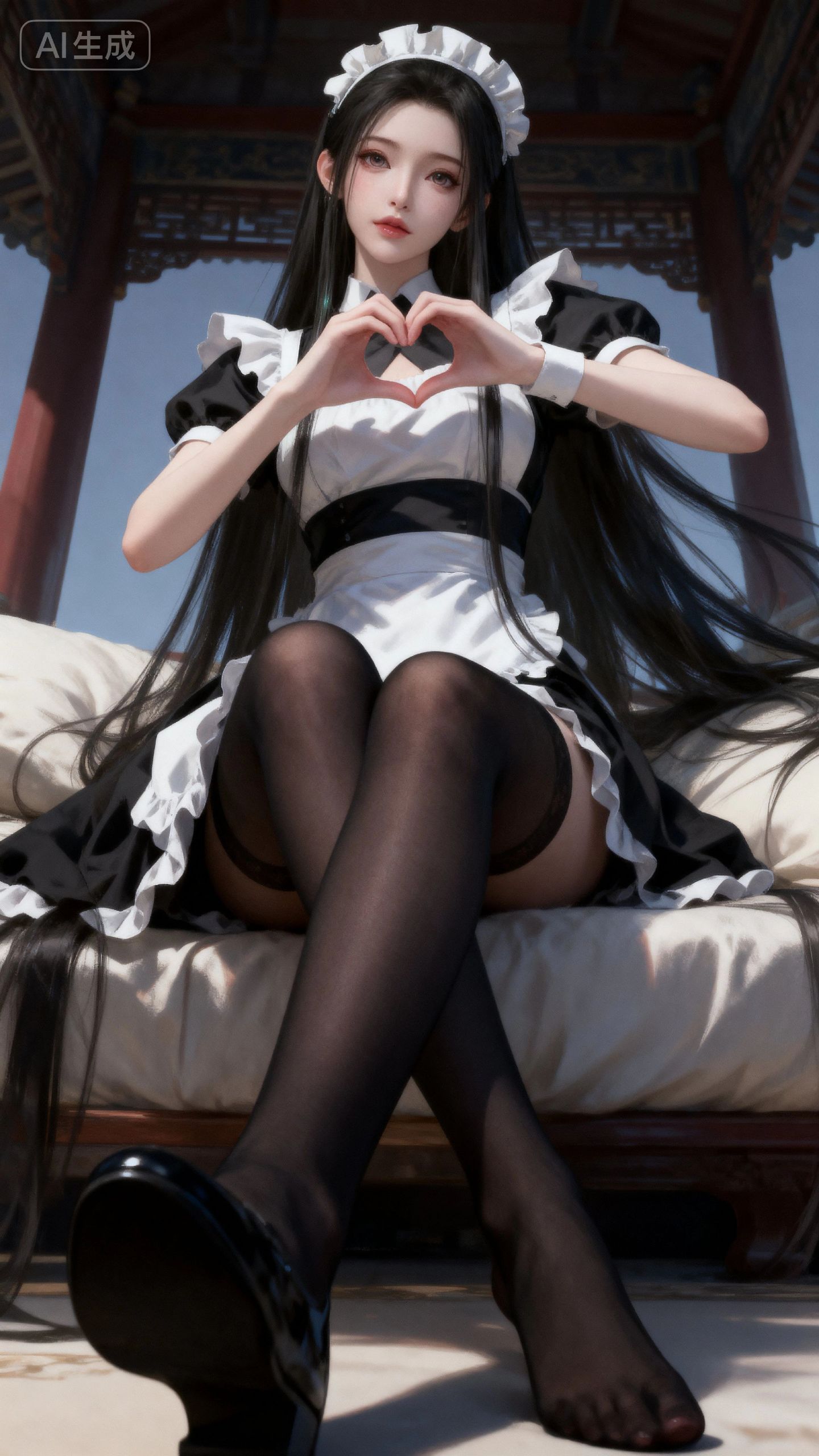 陆嫁嫁 神国之上动画 女仆装 黑白丝 壁纸 古风 国漫女神,第5张