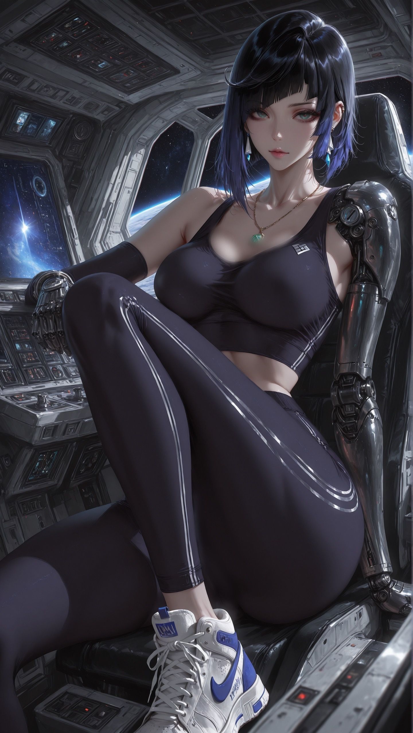 原神 太空幻想 稍微换个画风 刻晴 夜兰 Ai绘画游戏,第1张