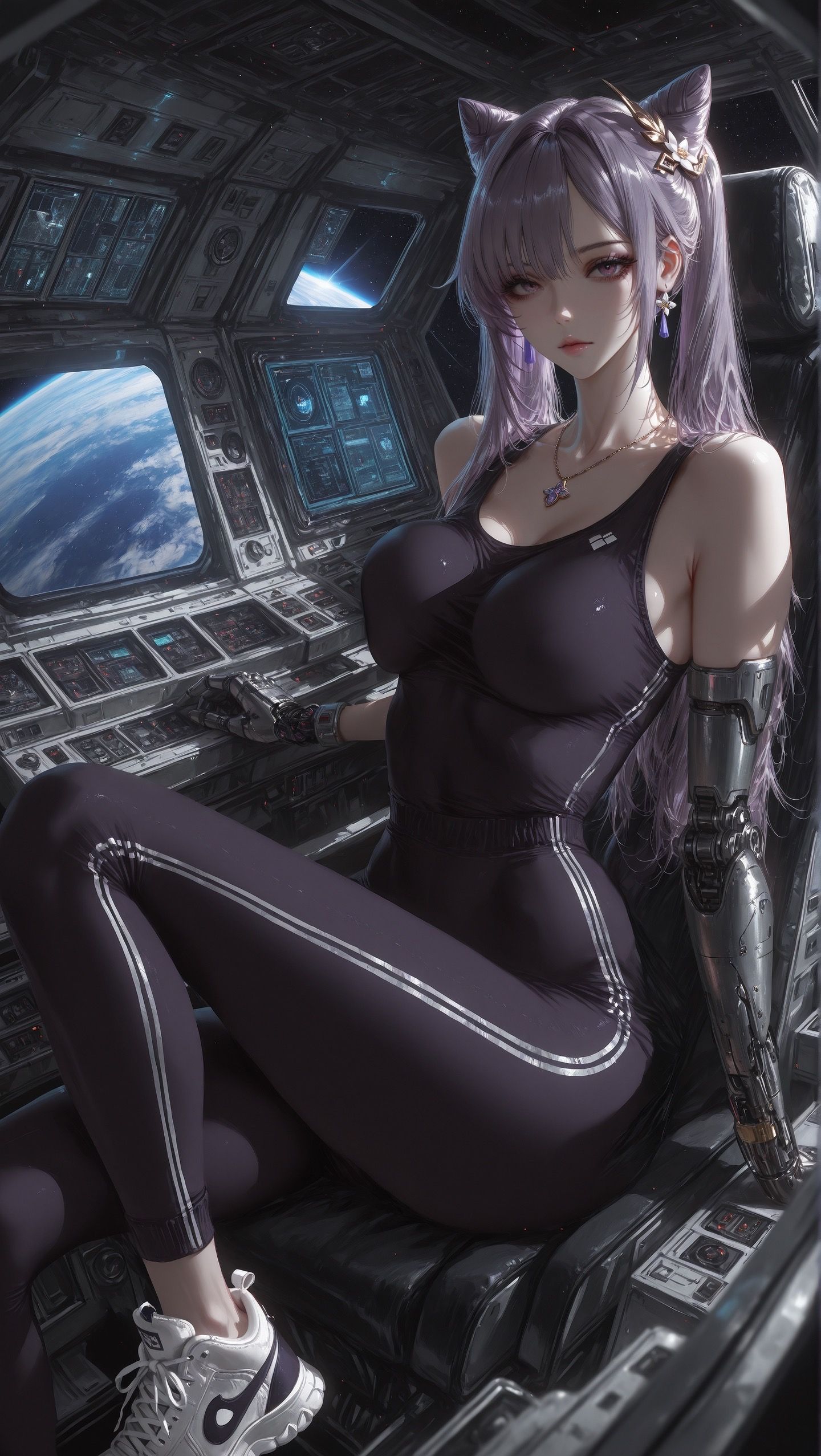 原神 太空幻想 稍微换个画风 刻晴 夜兰 Ai绘画游戏,第3张