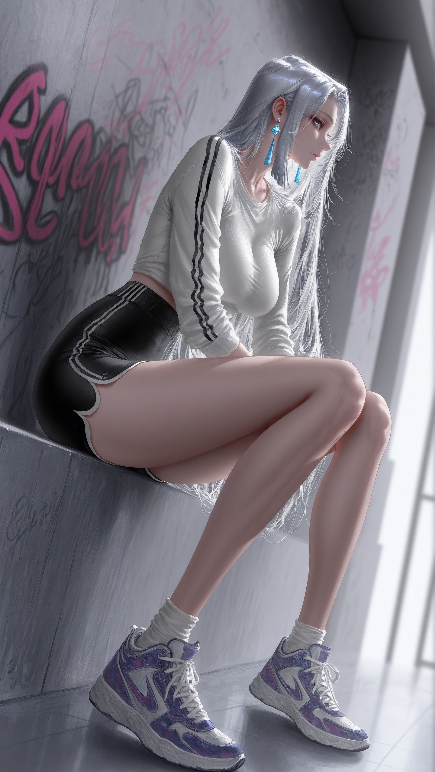 申鹤 韩漫画风 侧颜超美 二次元游戏原神美女 御姐,第1张