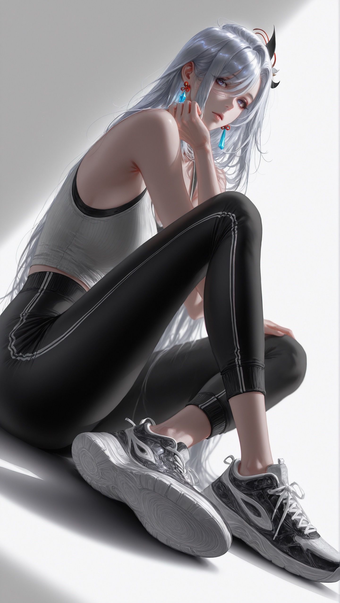 申鹤 韩漫画风 侧颜超美 二次元游戏原神美女 御姐,第2张