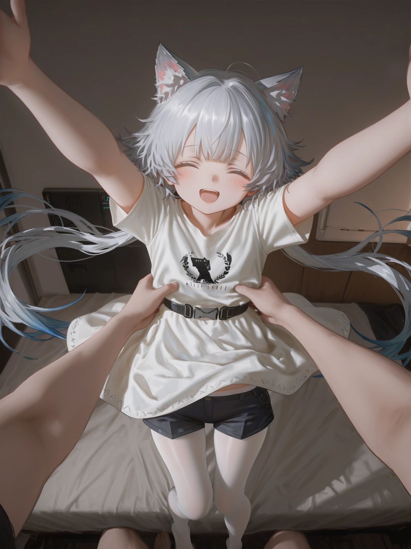 关于猫猫来到我家这档子事 明日方舟迷迭香 白丝yyds 萝莉,第4张