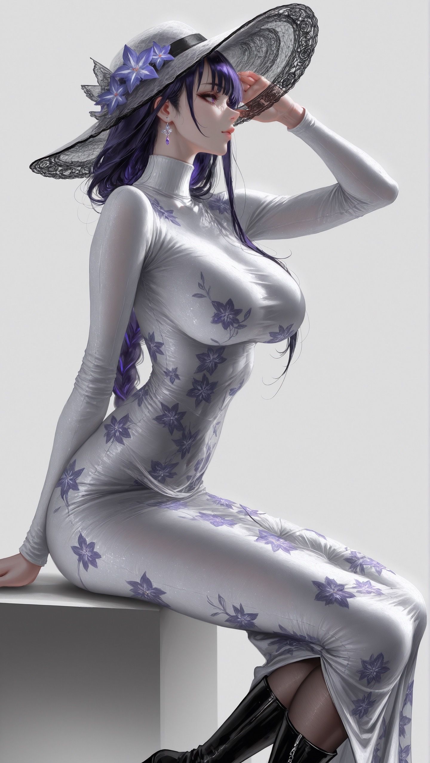 原神 雷电将军 多角度服装及侧颜展示 游戏二次元 Ai绘画,第1张