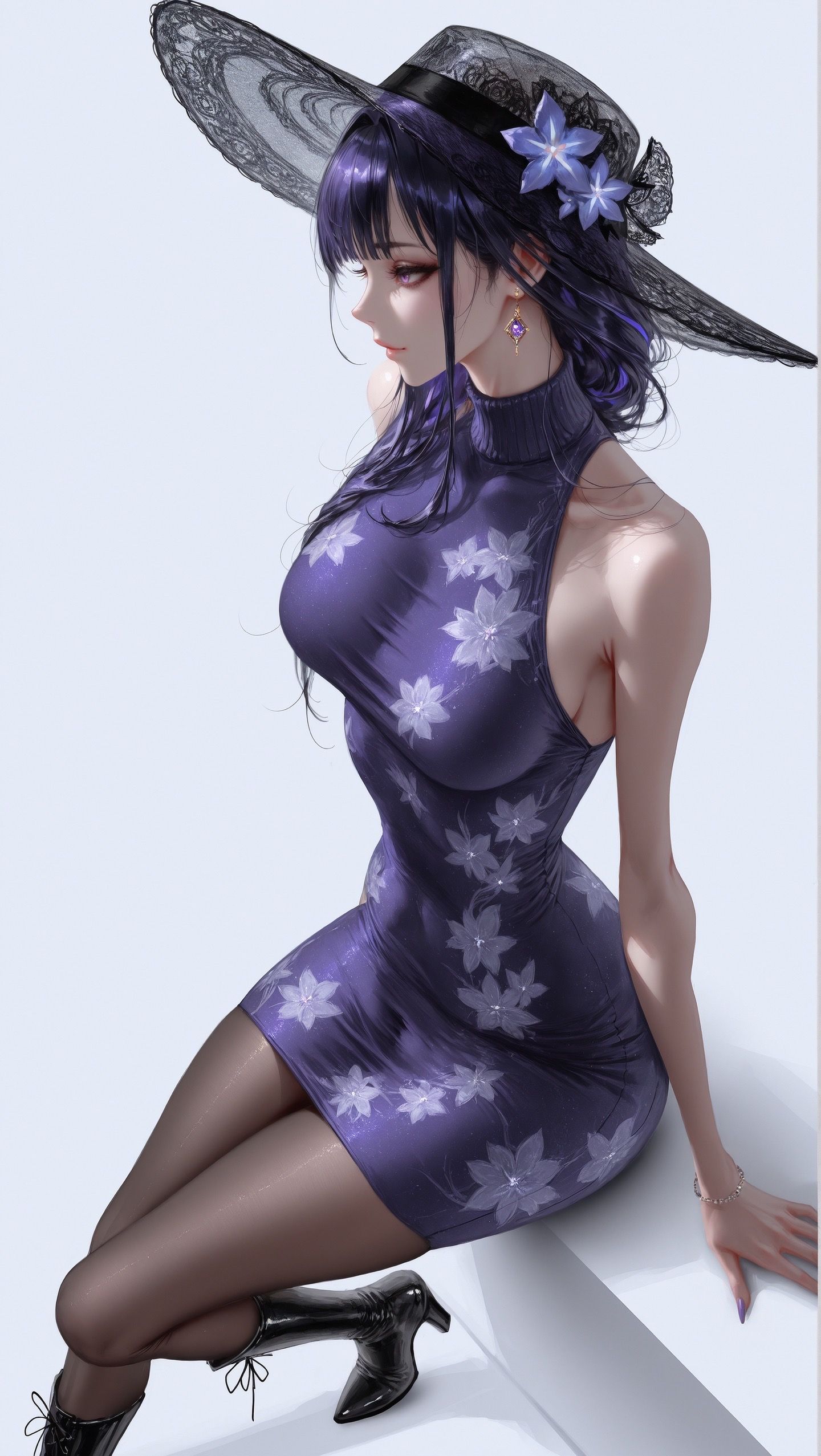 原神 雷电将军 多角度服装及侧颜展示 游戏二次元 Ai绘画,第4张